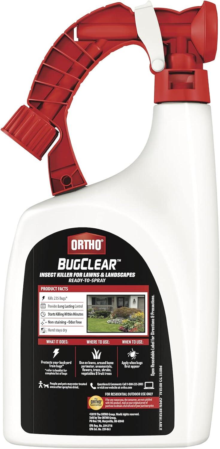 imageOrtho BugClear Insect Killer for Lawns ampamp Landscapes Ready to Spray  Kills Periodical Cicadas Ants Spiders Fleas Ticks ampamp More Outdoor Bug Spray for up to 6 Month Insect Control 32 ozReady to Spray