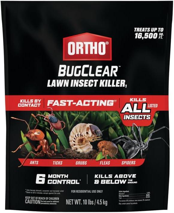 imageOrtho BugClear Lawn Insect Killer1 Kills Ants Spiders Ticks Fleas Armyworms and Grubs Treats up to 16500 sq ft 10 lb10 lb
