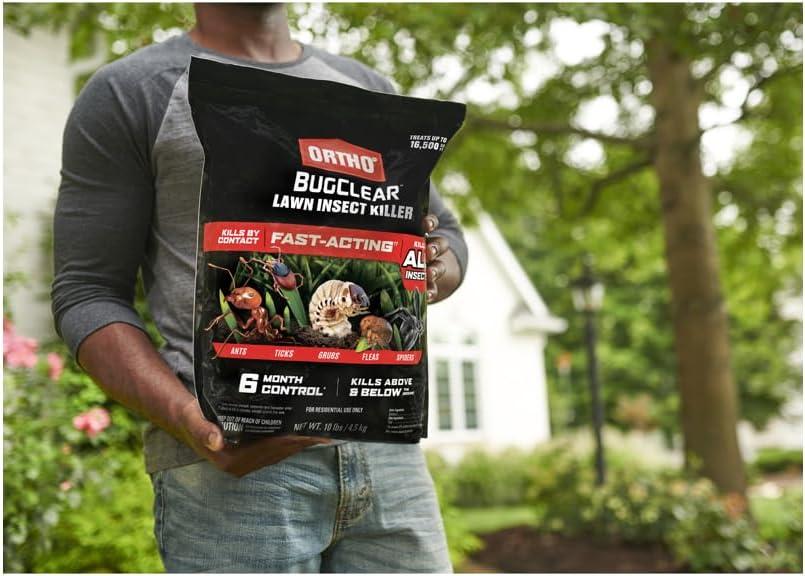 imageOrtho BugClear Lawn Insect Killer1 Kills Ants Spiders Ticks Fleas Armyworms and Grubs Treats up to 16500 sq ft 10 lb10 lb