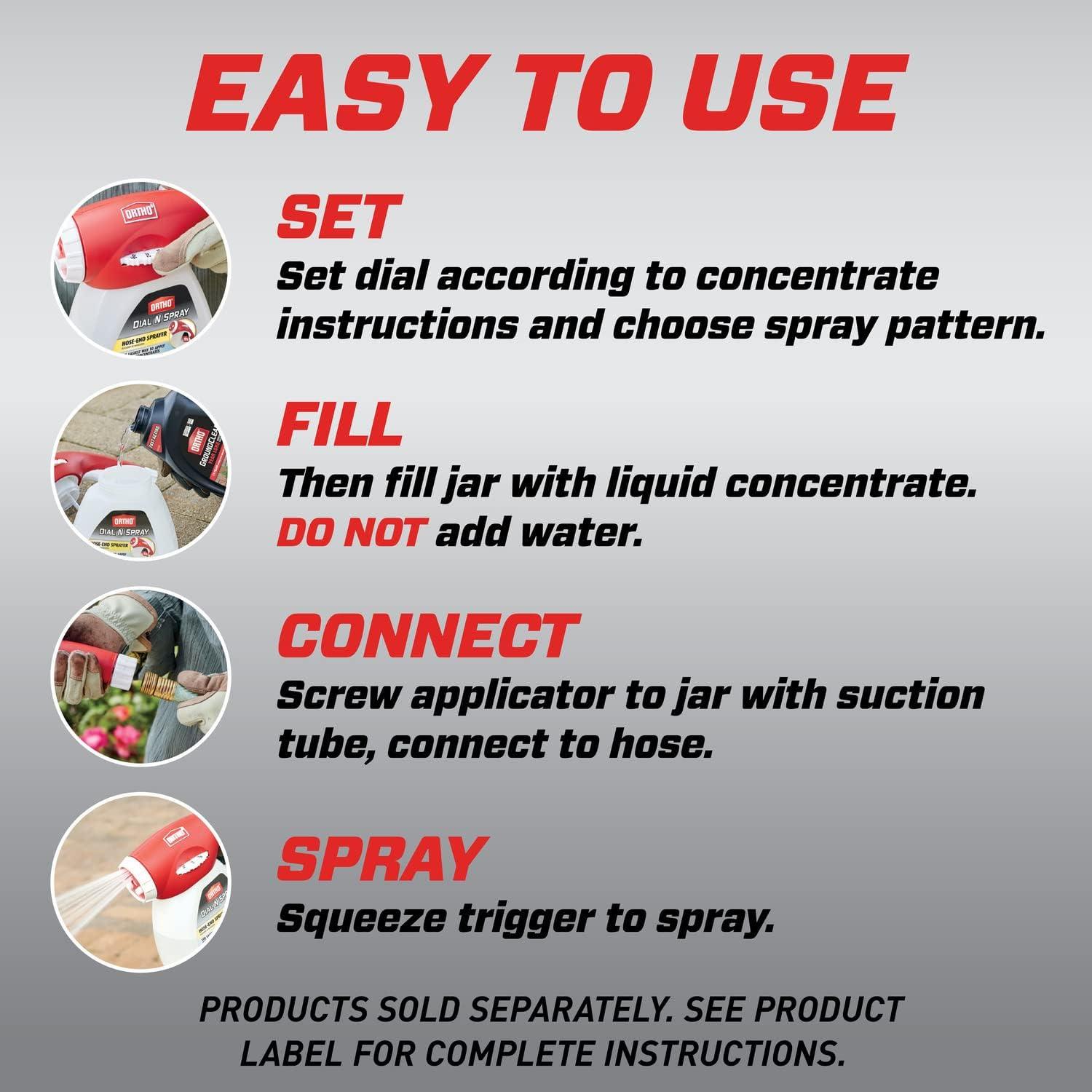 imageOrtho Dial N Spray HoseEnd Sprayer for Liquid Weed and Insect Killer Fungicide Fertilizer with 14 Dilution Settings1 Pack