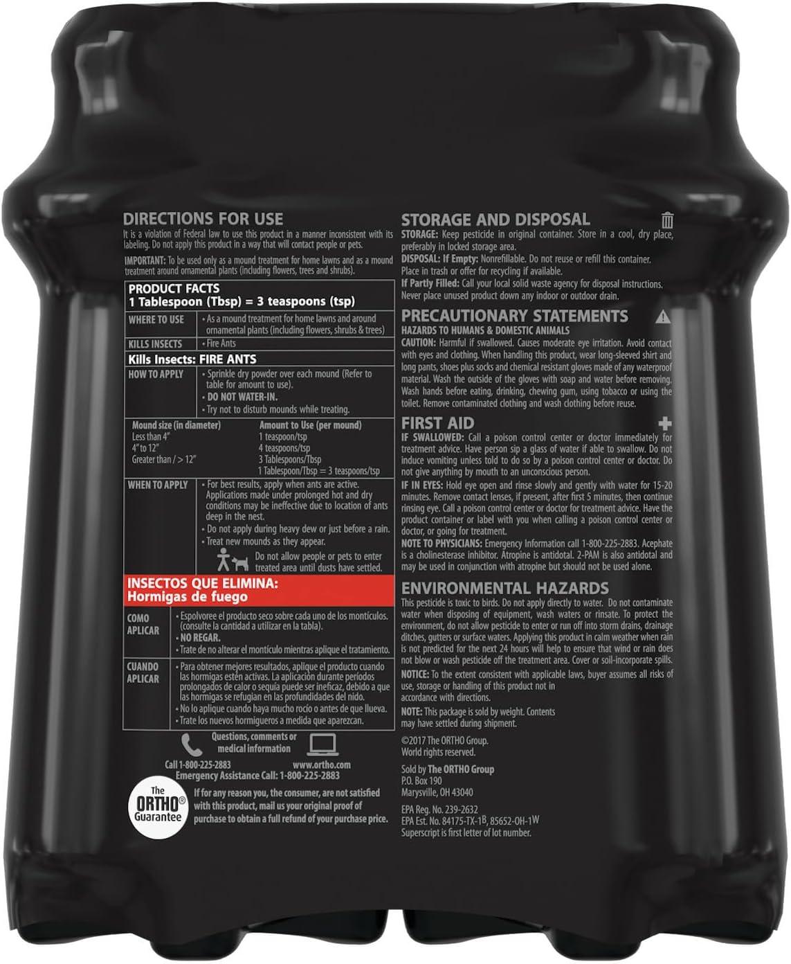 imageOrtho Fire Ant Killer Mound Treatment1 Kills Mounds and the Queen Use on Lawns Ornamentals and Flower Gardens 3 lb2  12 OZ Bottles