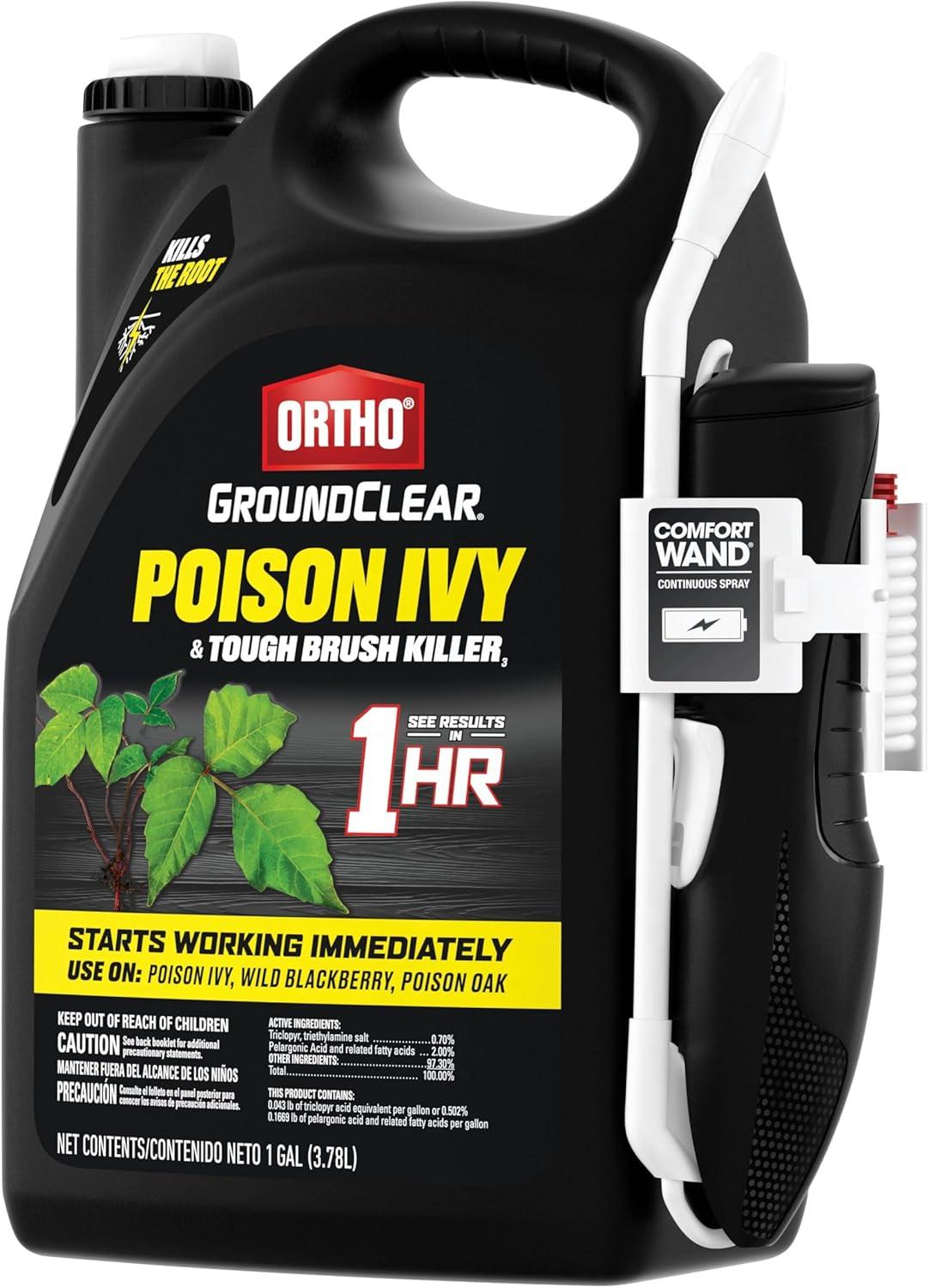 imageOrtho GroundClear Poison Ivy ampamp Tough Brush Killer  Ready to Use with Comfort Wand Poison Ivy Killer Also Kills Poison Oak Kudzu Wild Blackberry Vines ampamp More 133 gal1 gal