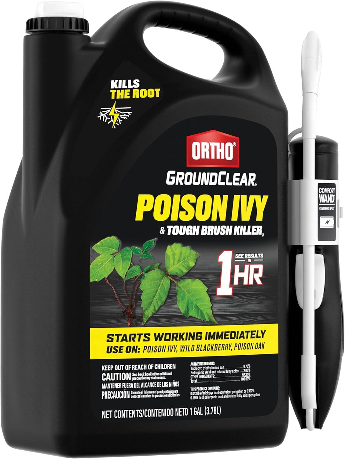 imageOrtho GroundClear Poison Ivy ampamp Tough Brush Killer  Ready to Use with Comfort Wand Poison Ivy Killer Also Kills Poison Oak Kudzu Wild Blackberry Vines ampamp More 133 gal1 gal