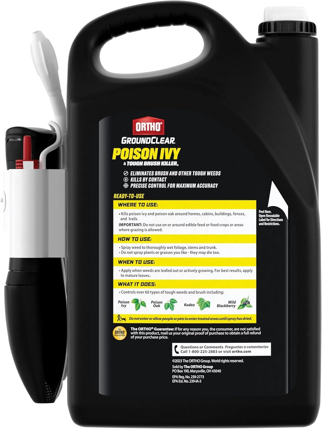 imageOrtho GroundClear Poison Ivy ampamp Tough Brush Killer  Ready to Use with Comfort Wand Poison Ivy Killer Also Kills Poison Oak Kudzu Wild Blackberry Vines ampamp More 133 gal1 gal