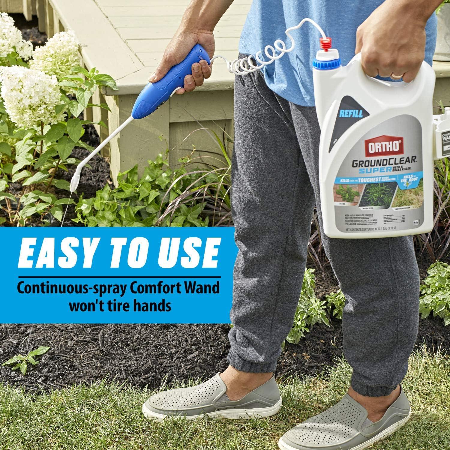 imageOrtho GroundClear Weed ampamp Grass Killer Super Concentrate1 FastActing Formula Kills the Toughest Weeds and Grasses 32 fl oz1 gal