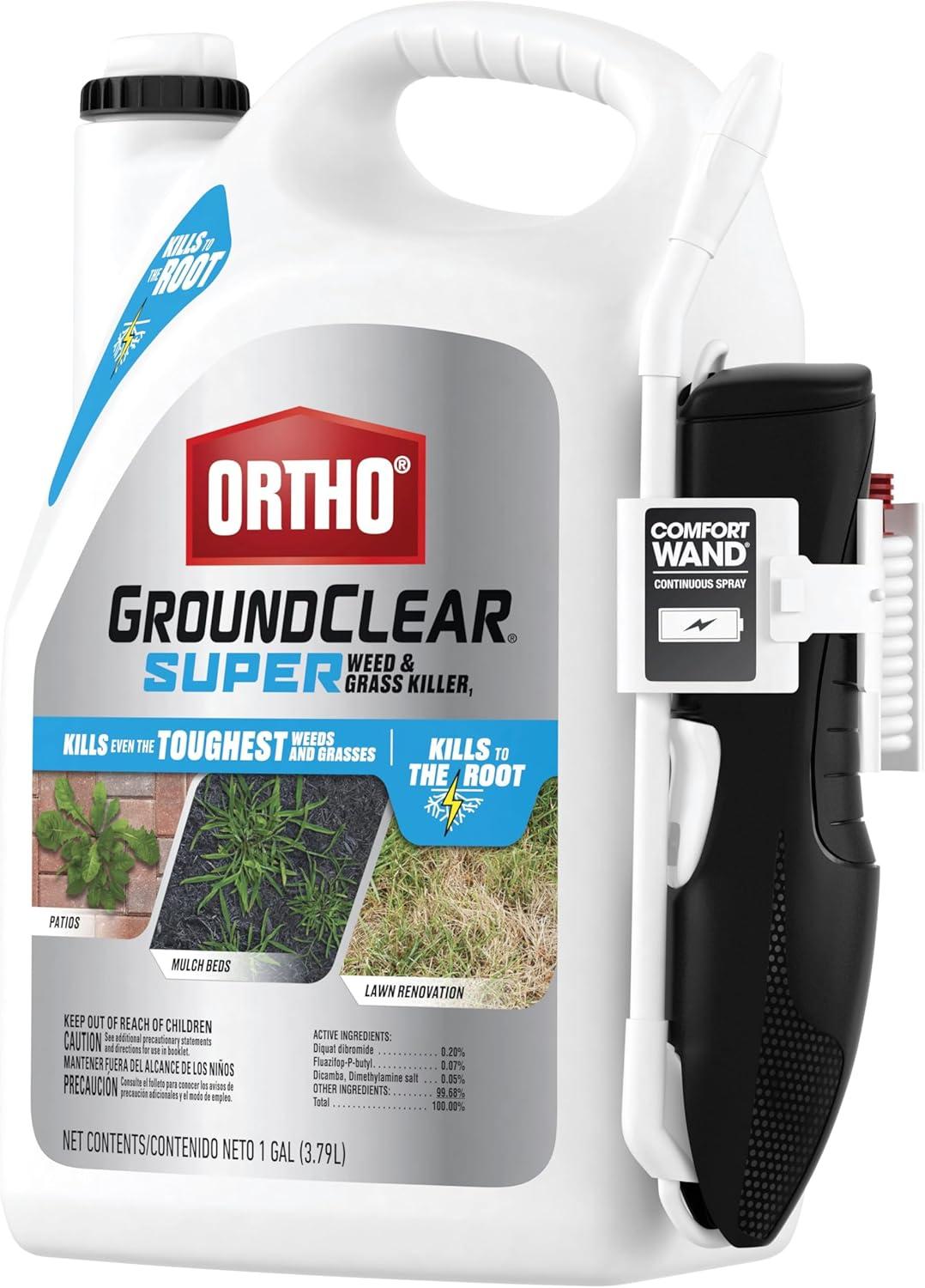 imageOrtho GroundClear Weed ampamp Grass Killer Super Concentrate1 FastActing Formula Kills the Toughest Weeds and Grasses 32 fl oz1 gal