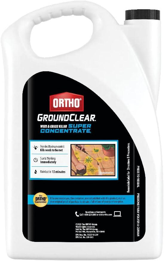 imageOrtho GroundClear Weed ampamp Grass Killer Super Concentrate1 FastActing Formula Kills the Toughest Weeds and Grasses 32 fl oz1 gal