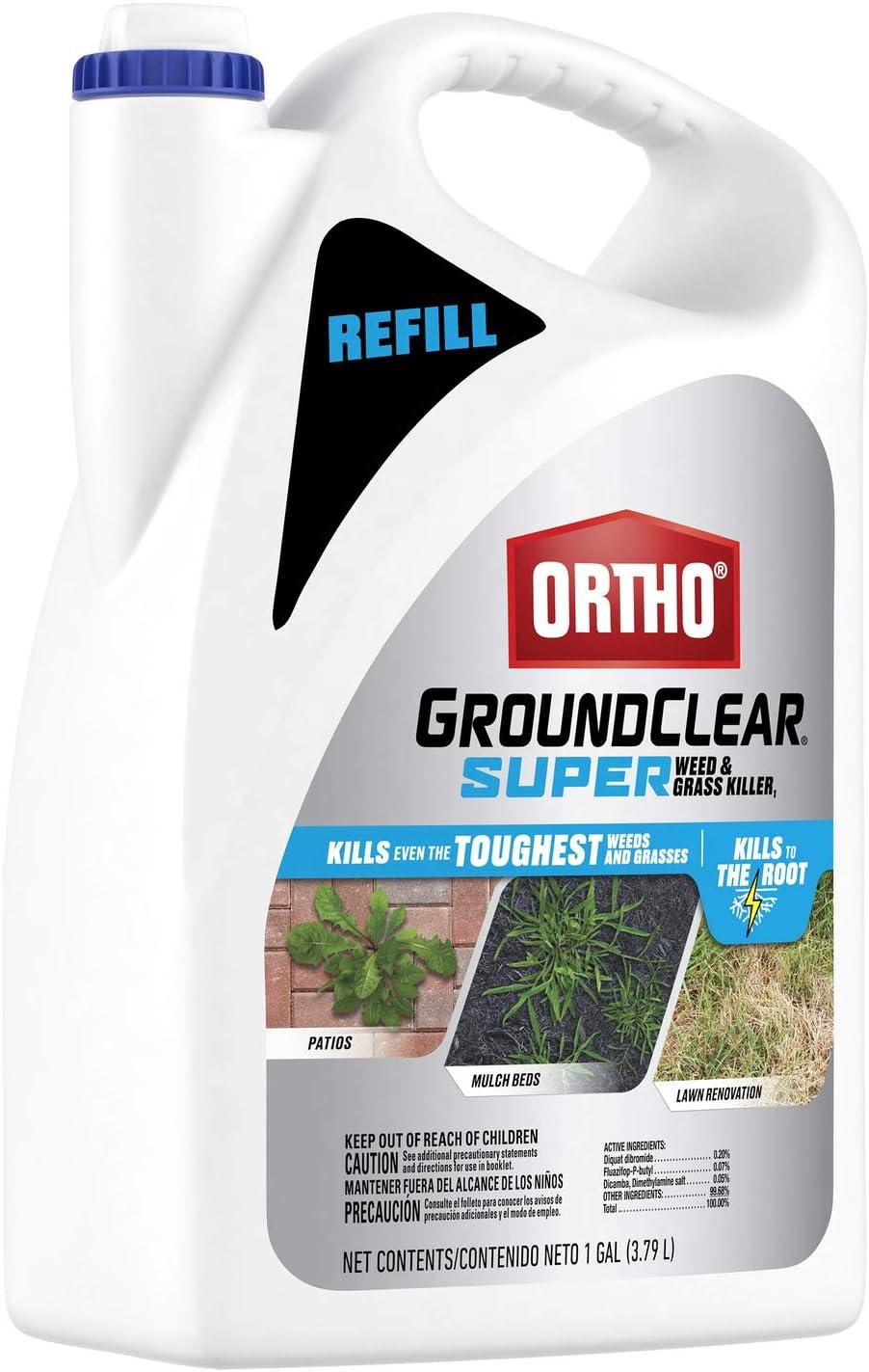 imageOrtho GroundClear Weed ampamp Grass Killer Super Concentrate1 FastActing Formula Kills the Toughest Weeds and Grasses 32 fl oz1 gal