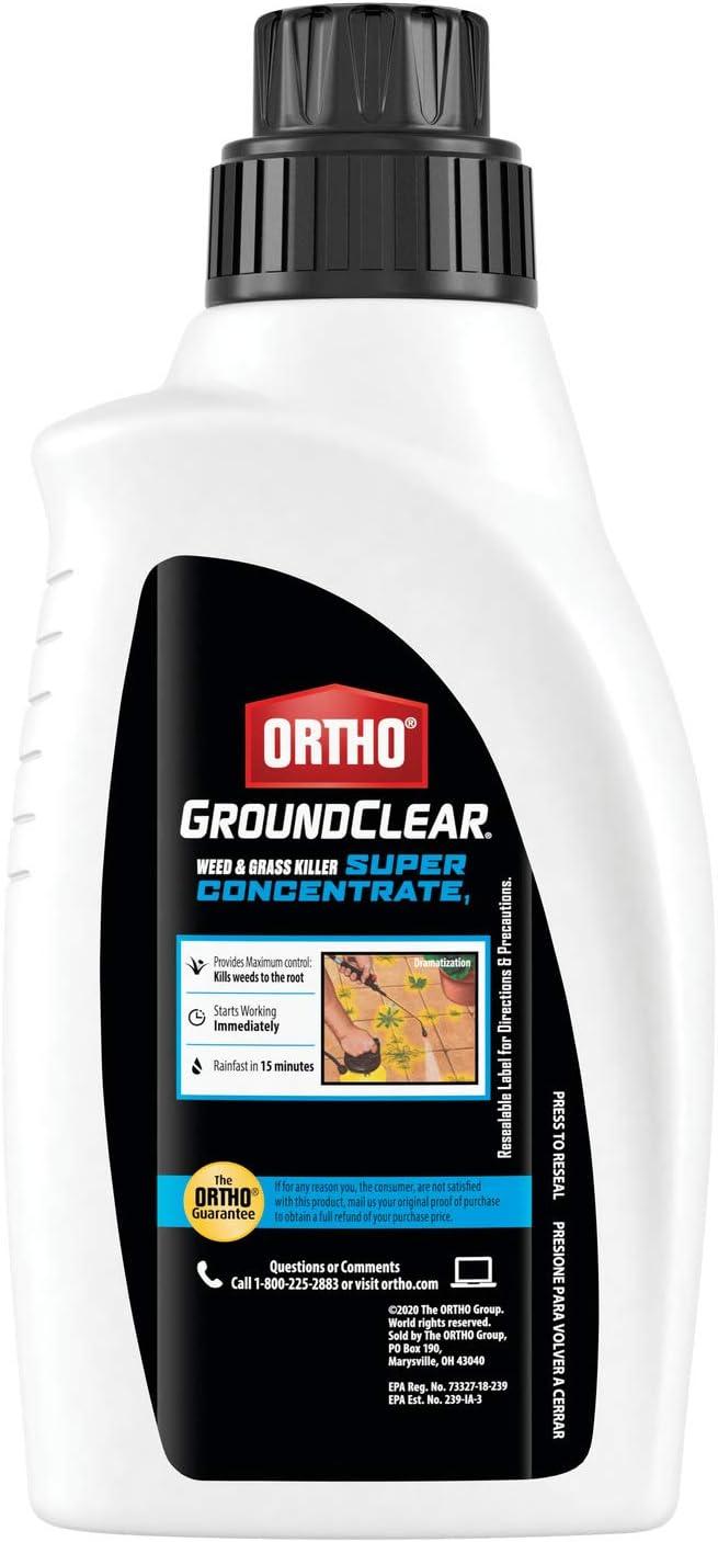 imageOrtho GroundClear Weed ampamp Grass Killer Super Concentrate1 FastActing Formula Kills the Toughest Weeds and Grasses 32 fl oz32oz