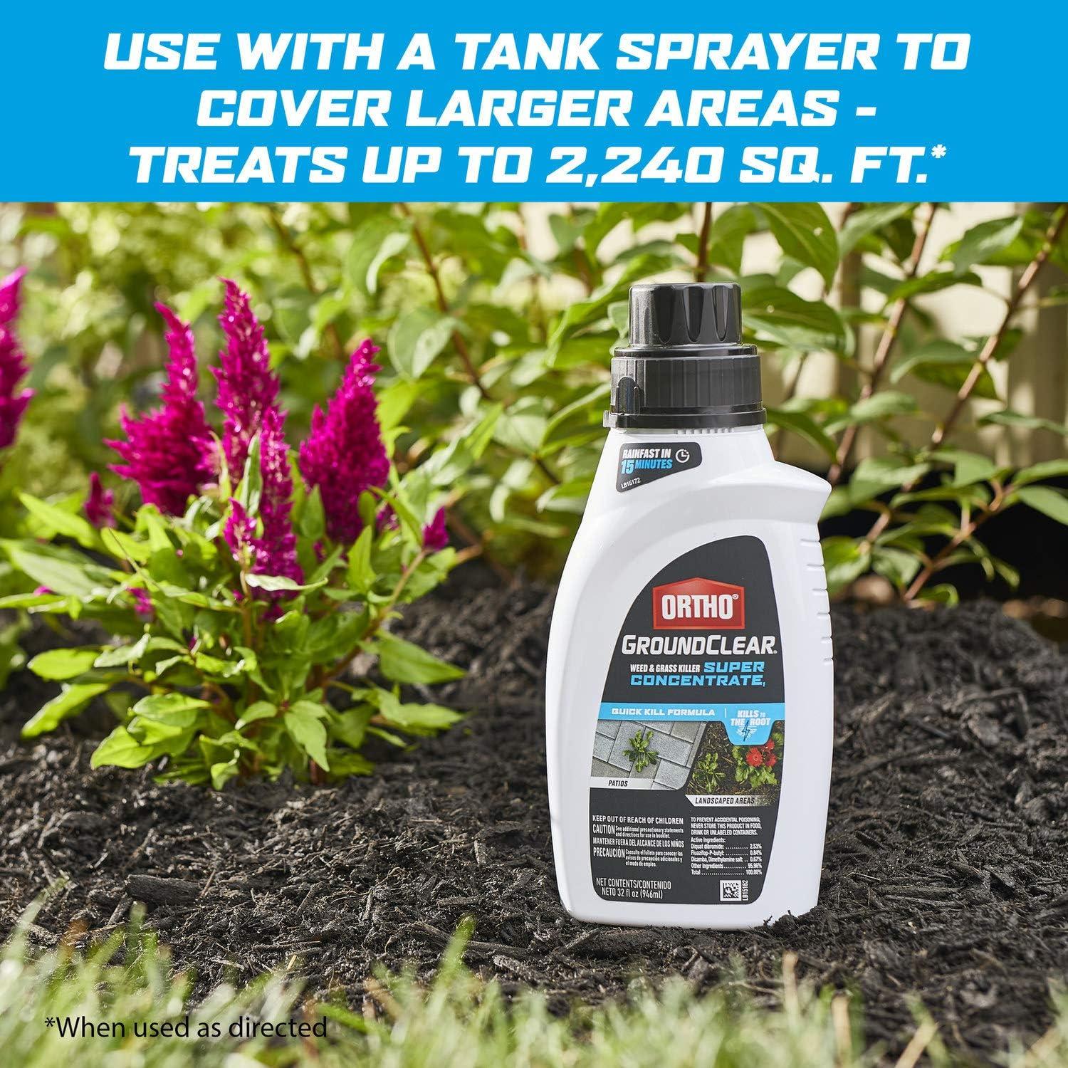 imageOrtho GroundClear Weed ampamp Grass Killer Super Concentrate1 FastActing Formula Kills the Toughest Weeds and Grasses 32 fl oz32oz
