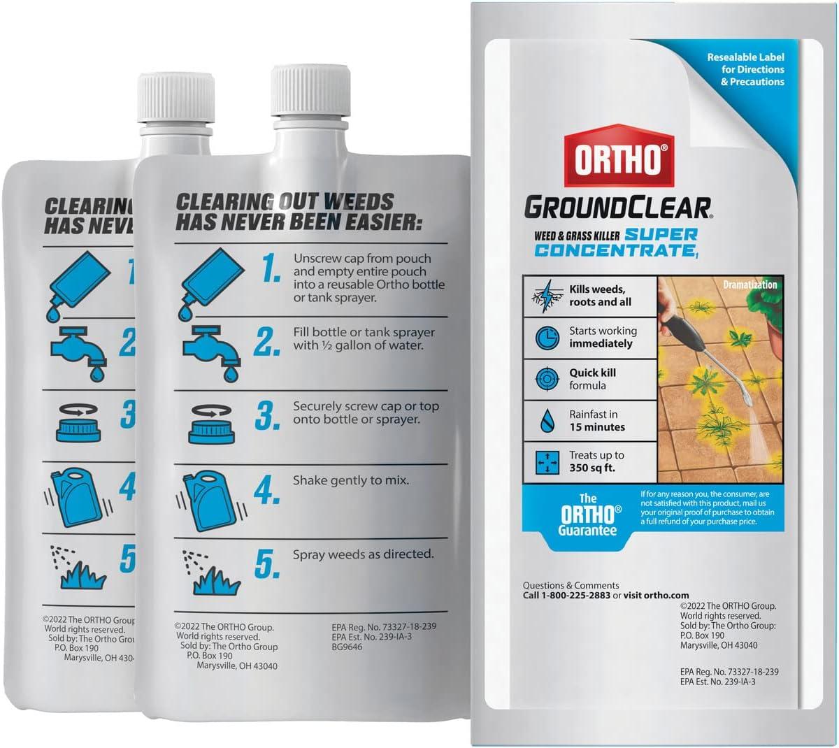 imageOrtho GroundClear Weed ampamp Grass Killer Super Concentrate1 FastActing Formula Kills the Toughest Weeds and Grasses 32 fl oz5 fl oz