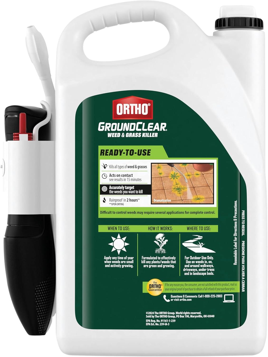 imageOrtho GroundClear Weed and Grass Killer2 Concentrate Kills Dandelions Chickweed Crabgrass Moss and More in Patios and Landscapes OMRI Listed 32 fl ozComfort Wand