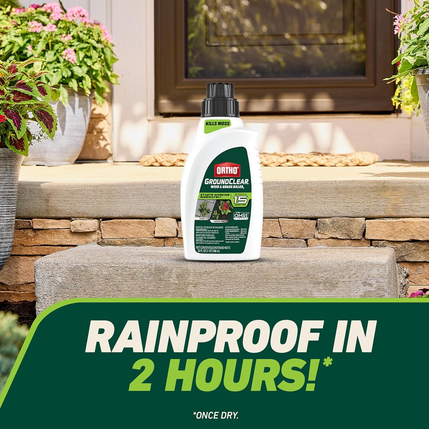 imageOrtho GroundClear Weed and Grass Killer2 Concentrate Kills Dandelions Chickweed Crabgrass Moss and More in Patios and Landscapes OMRI Listed 32 fl ozConcentrate