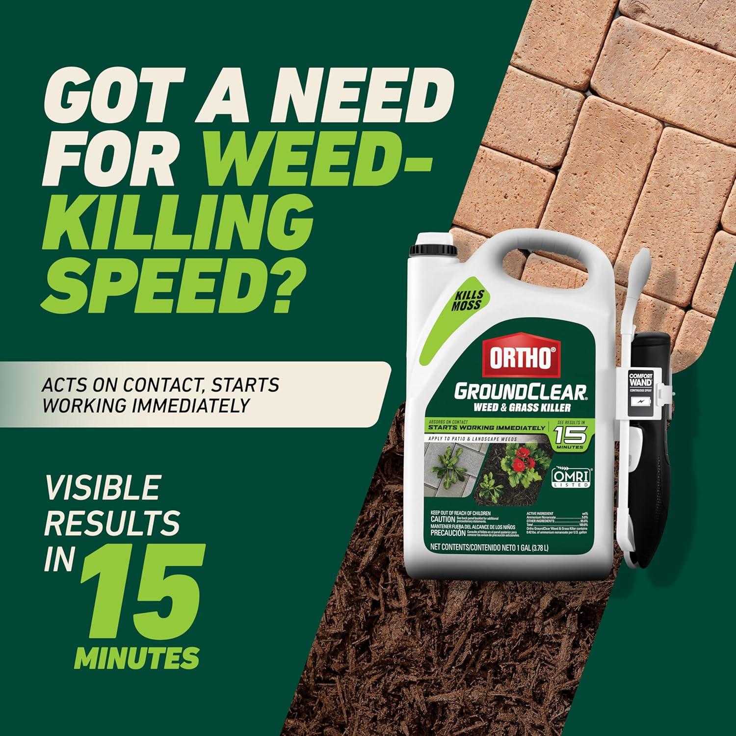 imageOrtho GroundClear Weed and Grass Killer2 Concentrate Kills Dandelions Chickweed Crabgrass Moss and More in Patios and Landscapes OMRI Listed 32 fl ozComfort Wand