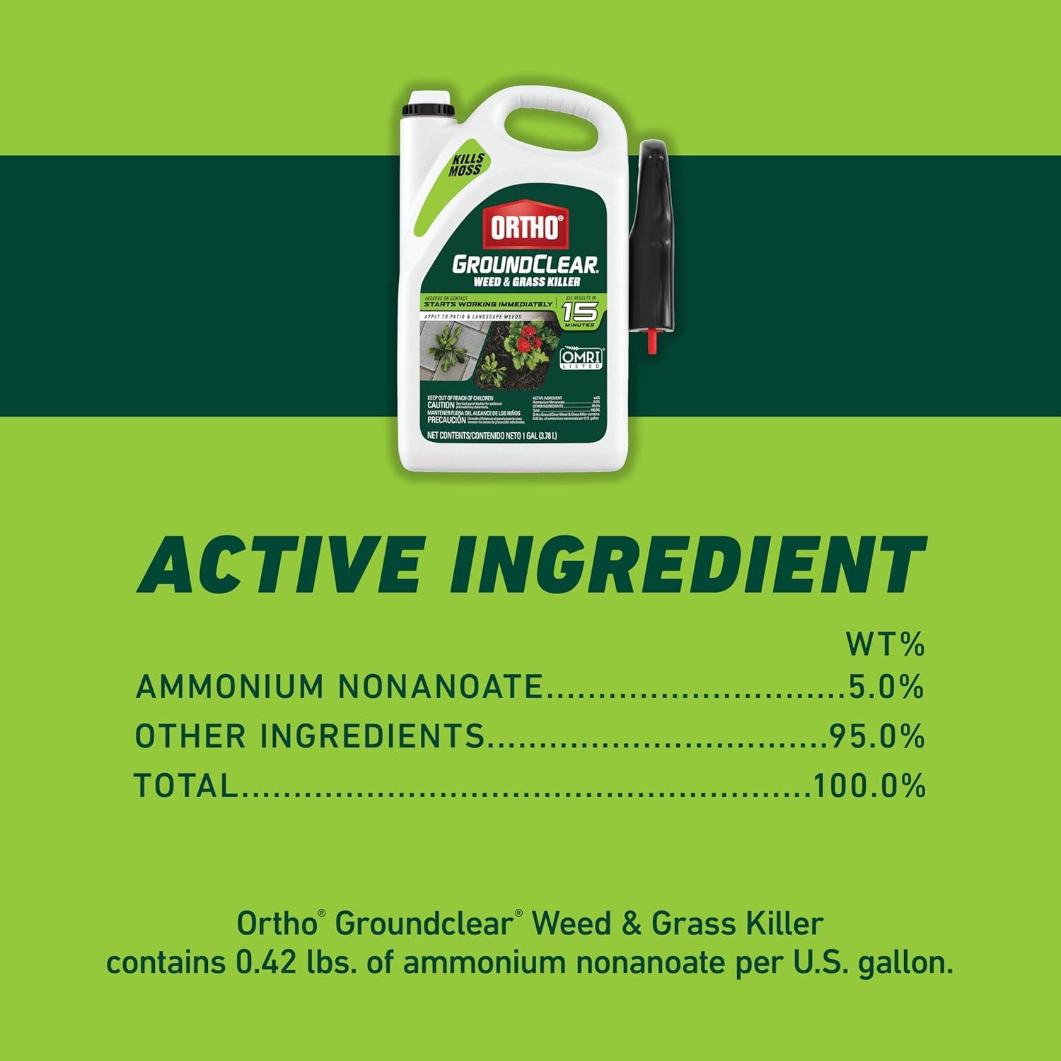 imageOrtho GroundClear Weed and Grass Killer2 Concentrate Kills Dandelions Chickweed Crabgrass Moss and More in Patios and Landscapes OMRI Listed 32 fl ozTrigger