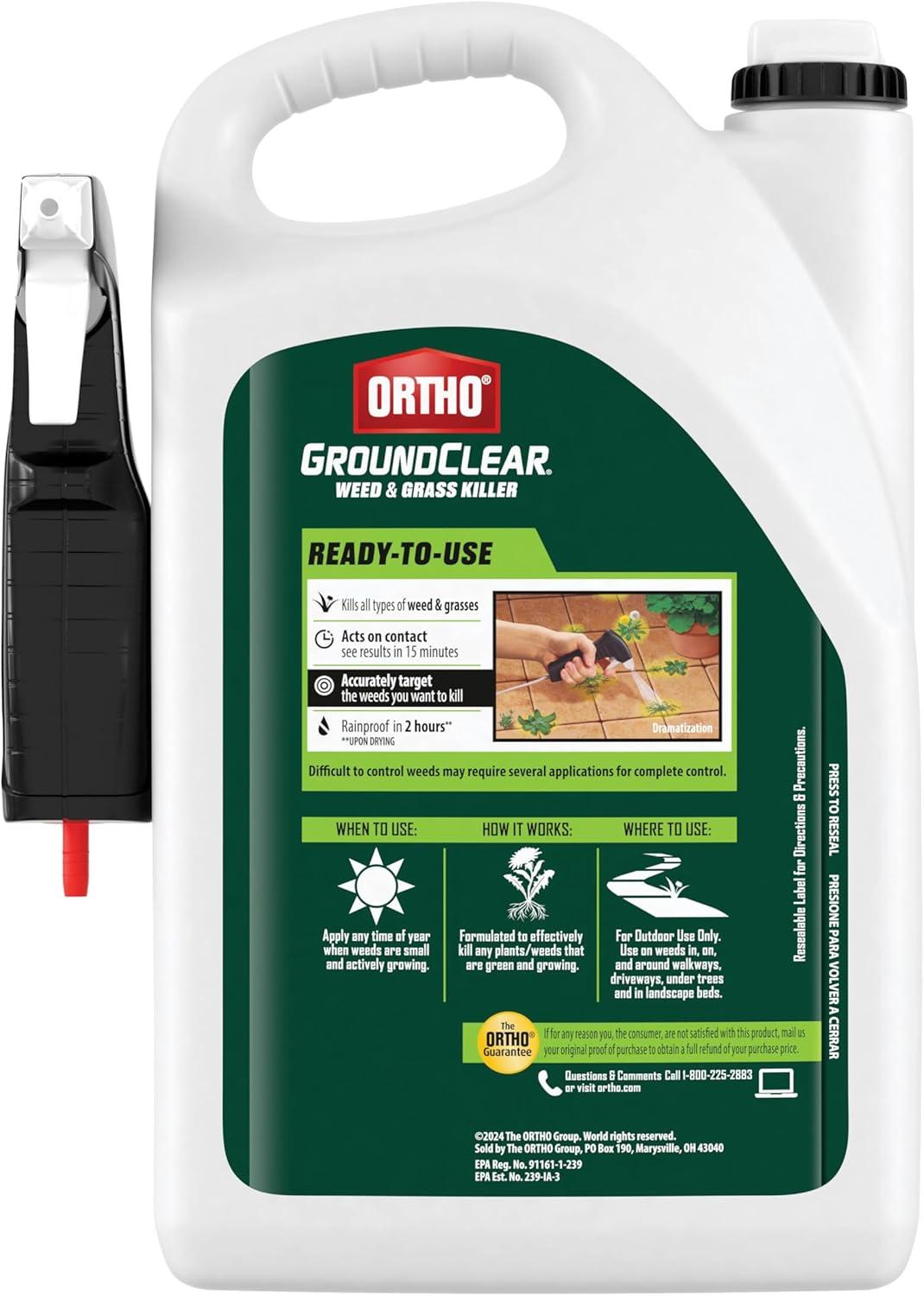 imageOrtho GroundClear Weed and Grass Killer2 Concentrate Kills Dandelions Chickweed Crabgrass Moss and More in Patios and Landscapes OMRI Listed 32 fl ozTrigger