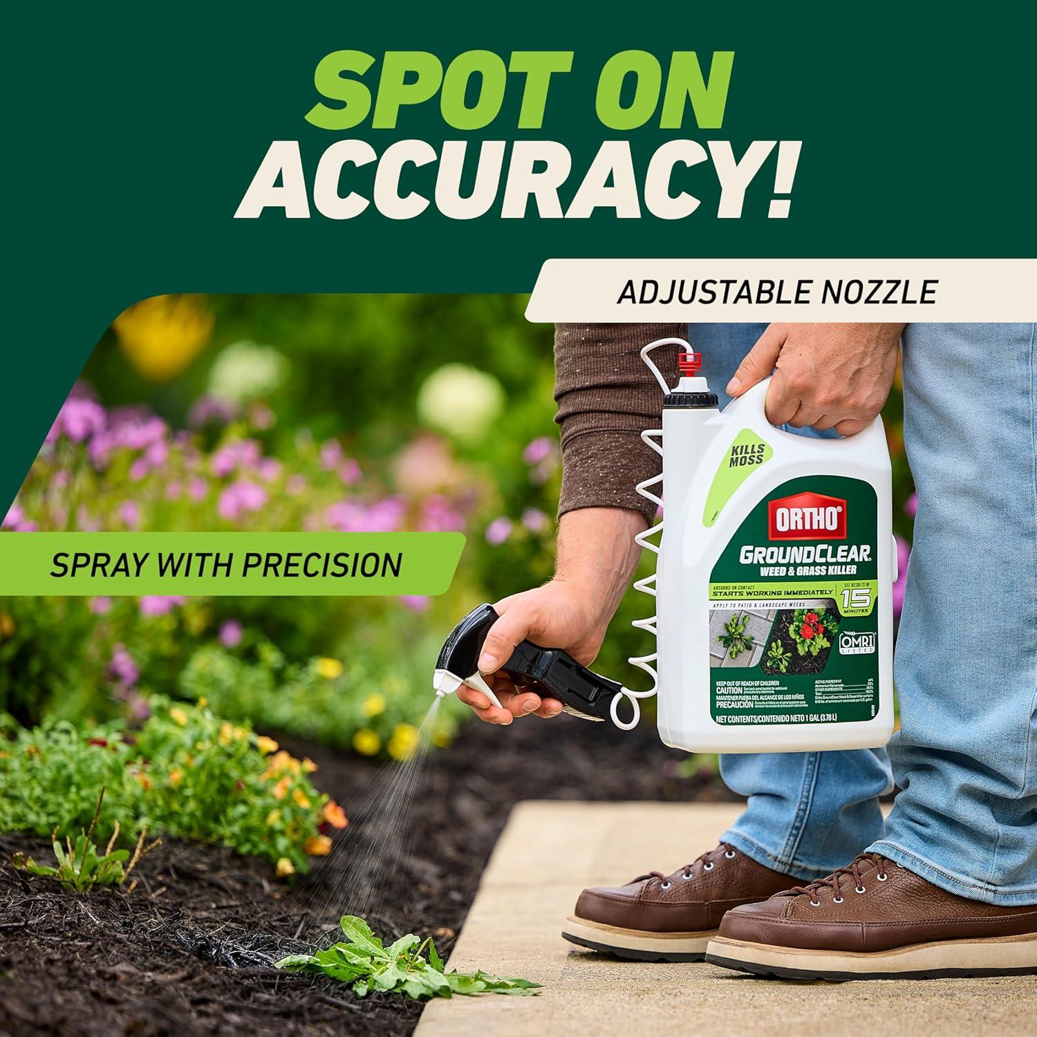 imageOrtho GroundClear Weed and Grass Killer2 Concentrate Kills Dandelions Chickweed Crabgrass Moss and More in Patios and Landscapes OMRI Listed 32 fl ozTrigger