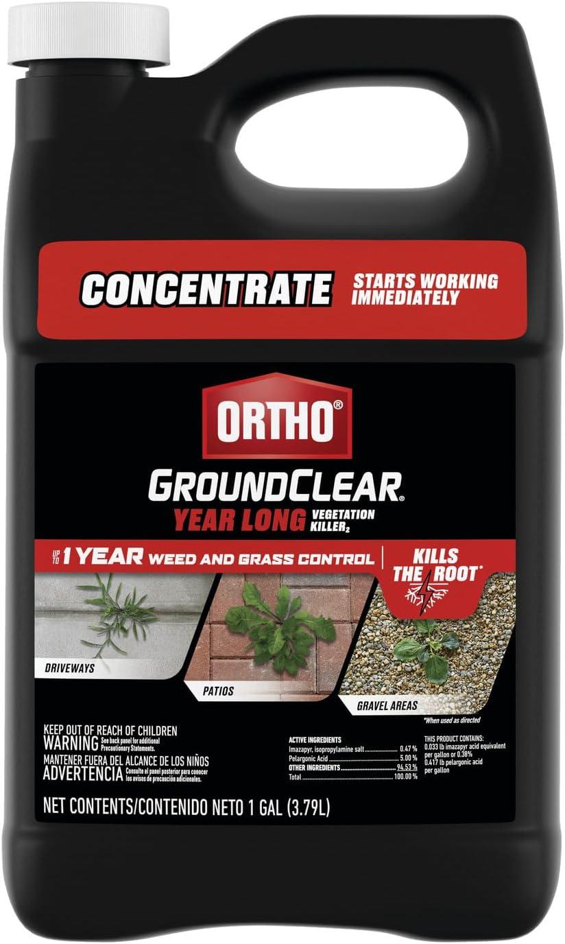 imageOrtho GroundClear Year Long Vegetation Killer2 Concentrate Kills and Prevents Weeds Up to 1 Year 2 gal1 gal