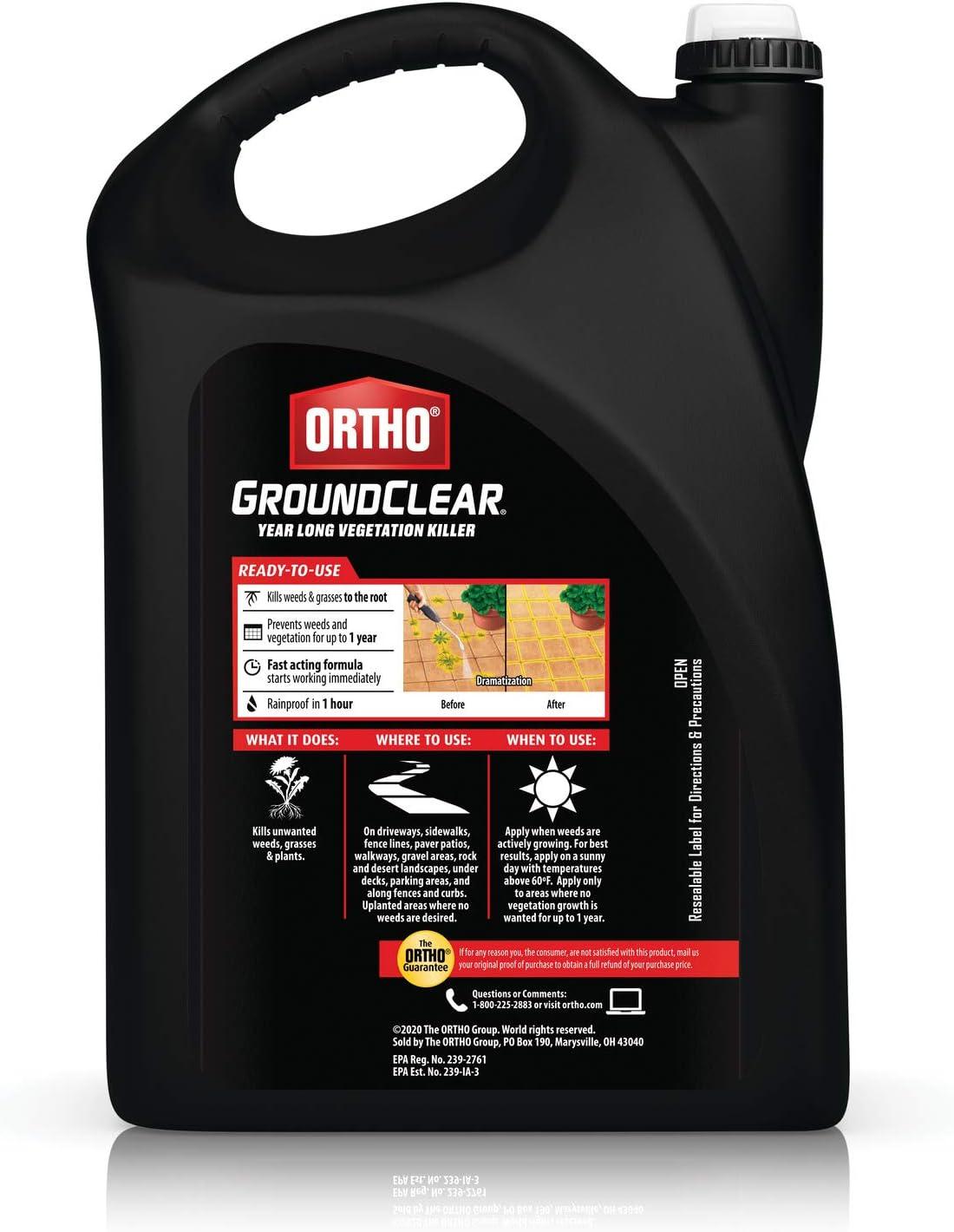 imageOrtho GroundClear Year Long Vegetation Killer2 Concentrate Kills and Prevents Weeds Up to 1 Year 2 gal133 gal