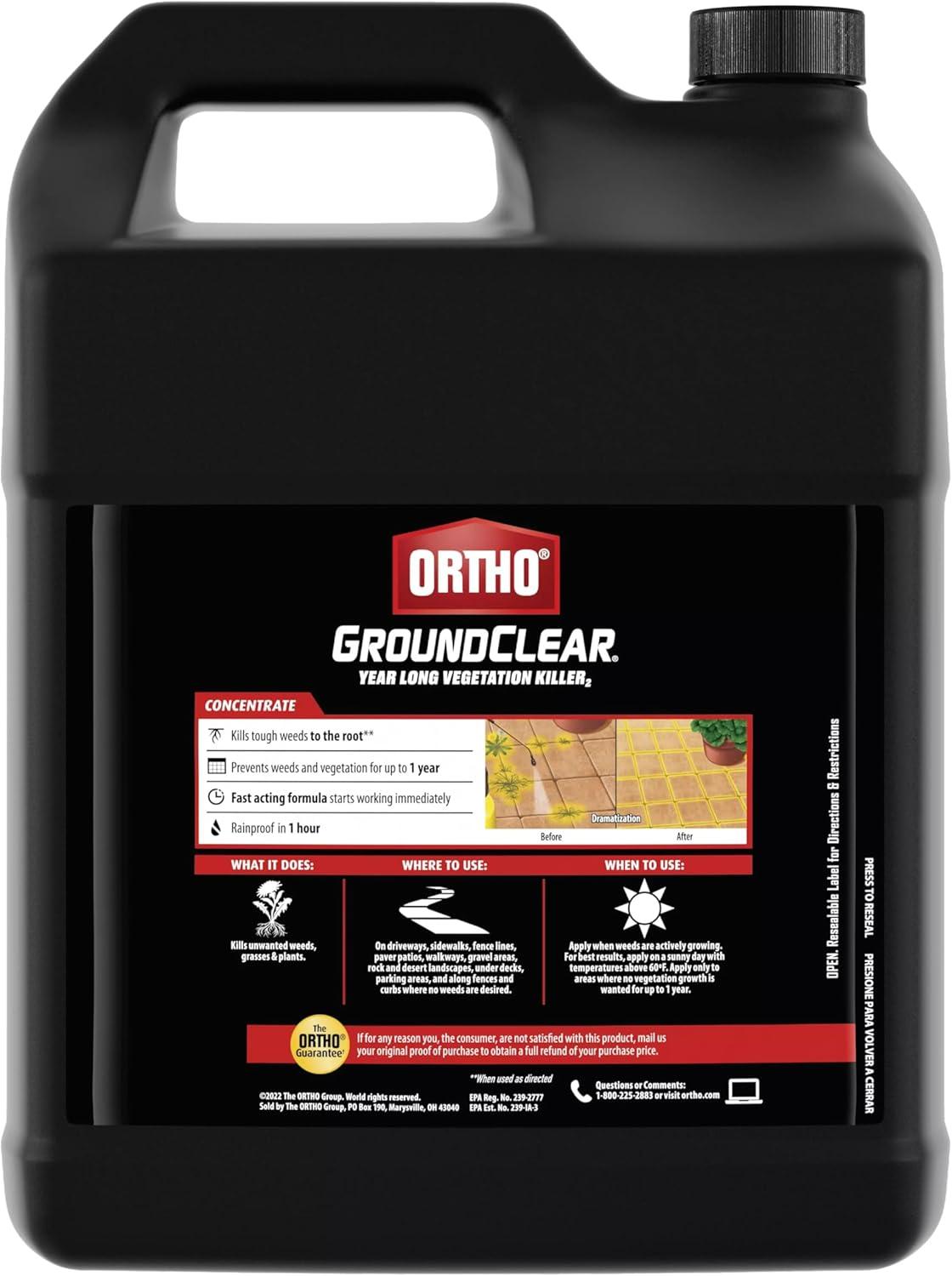 imageOrtho GroundClear Year Long Vegetation Killer2 Concentrate Kills and Prevents Weeds Up to 1 Year 2 gal2 gal