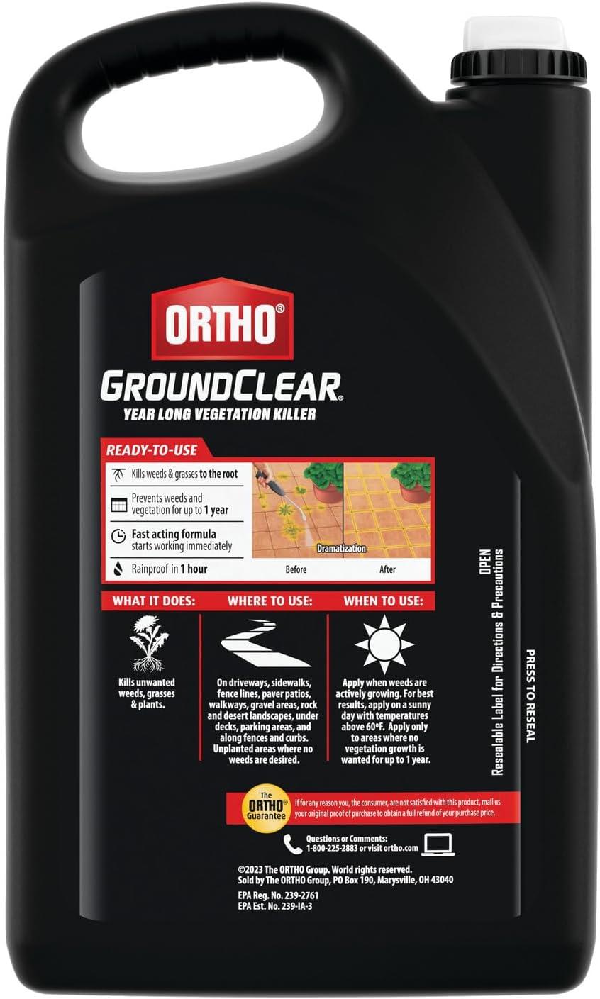 imageOrtho GroundClear Year Long Vegetation Killer2 Concentrate Kills and Prevents Weeds Up to 12 Months 32 fl oz1 gal