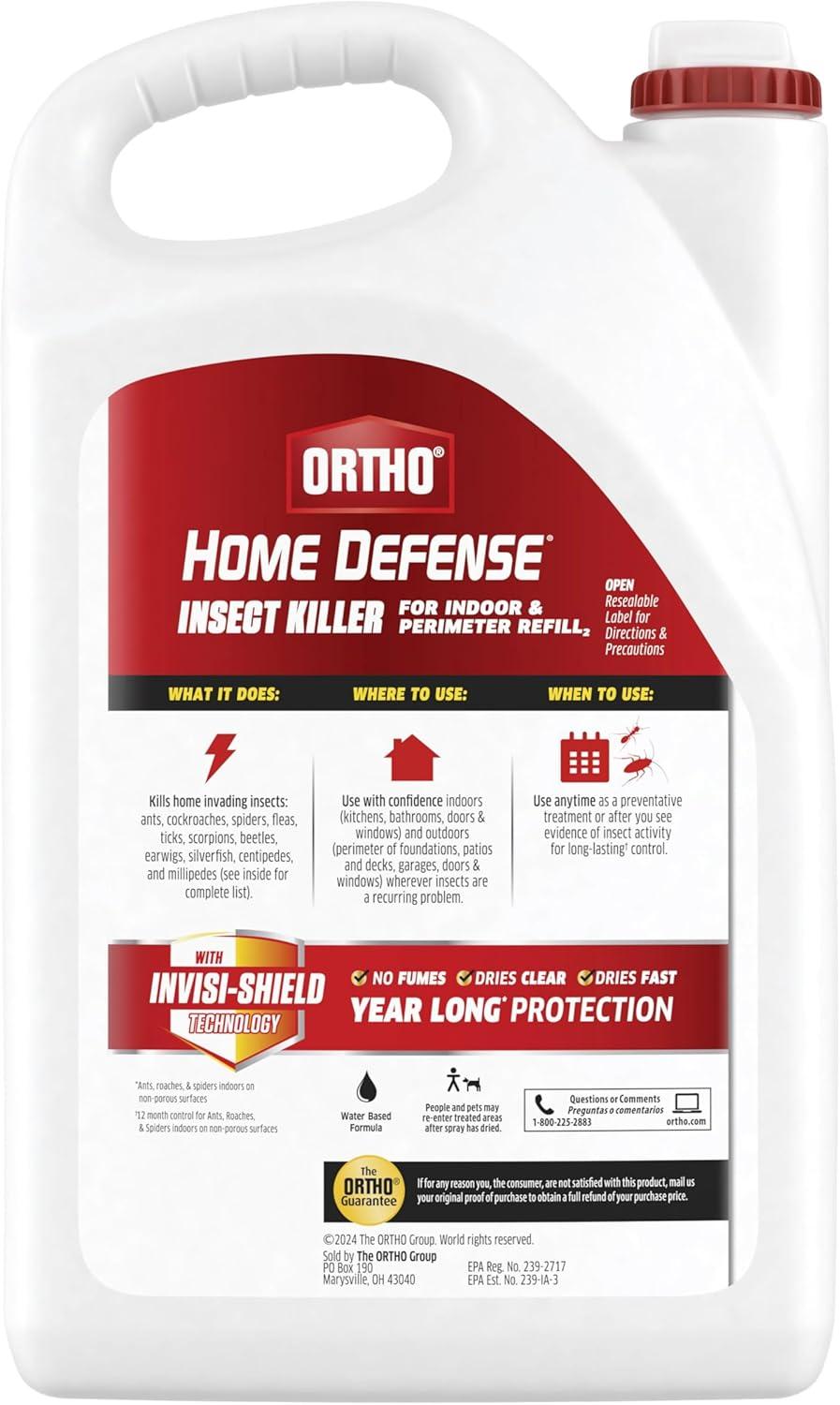 imageOrtho Home Defense Insect Killer for Indoor and Perimeter Refill2 Controls Ants Roaches Spiders and More 1 gal1Pack