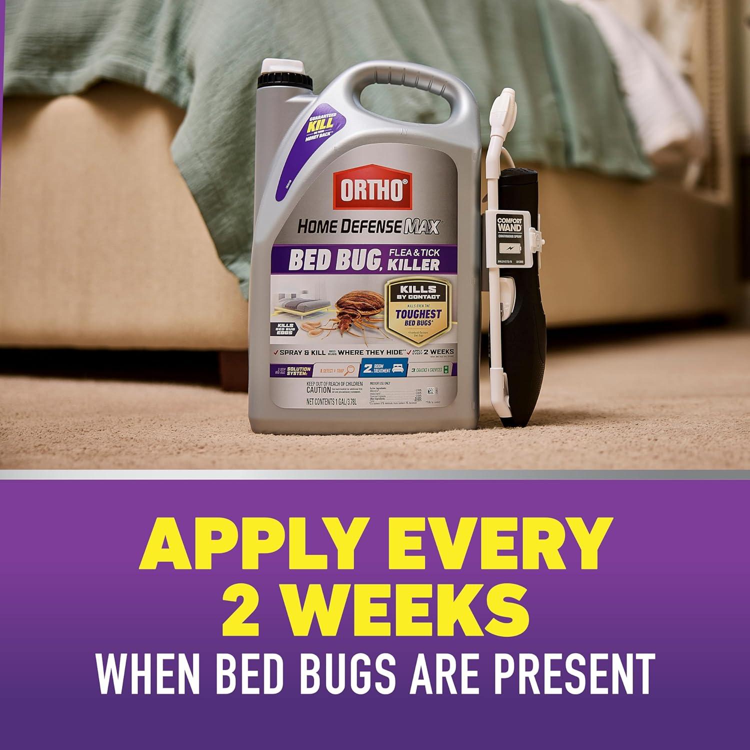 imageOrtho Home Defense Max Bed Bug Flea and Tick Killer with Comfort Wand Bed Bug Spray Kills Bed Bug Eggs Fleas and Ticks 1 gal1Pack