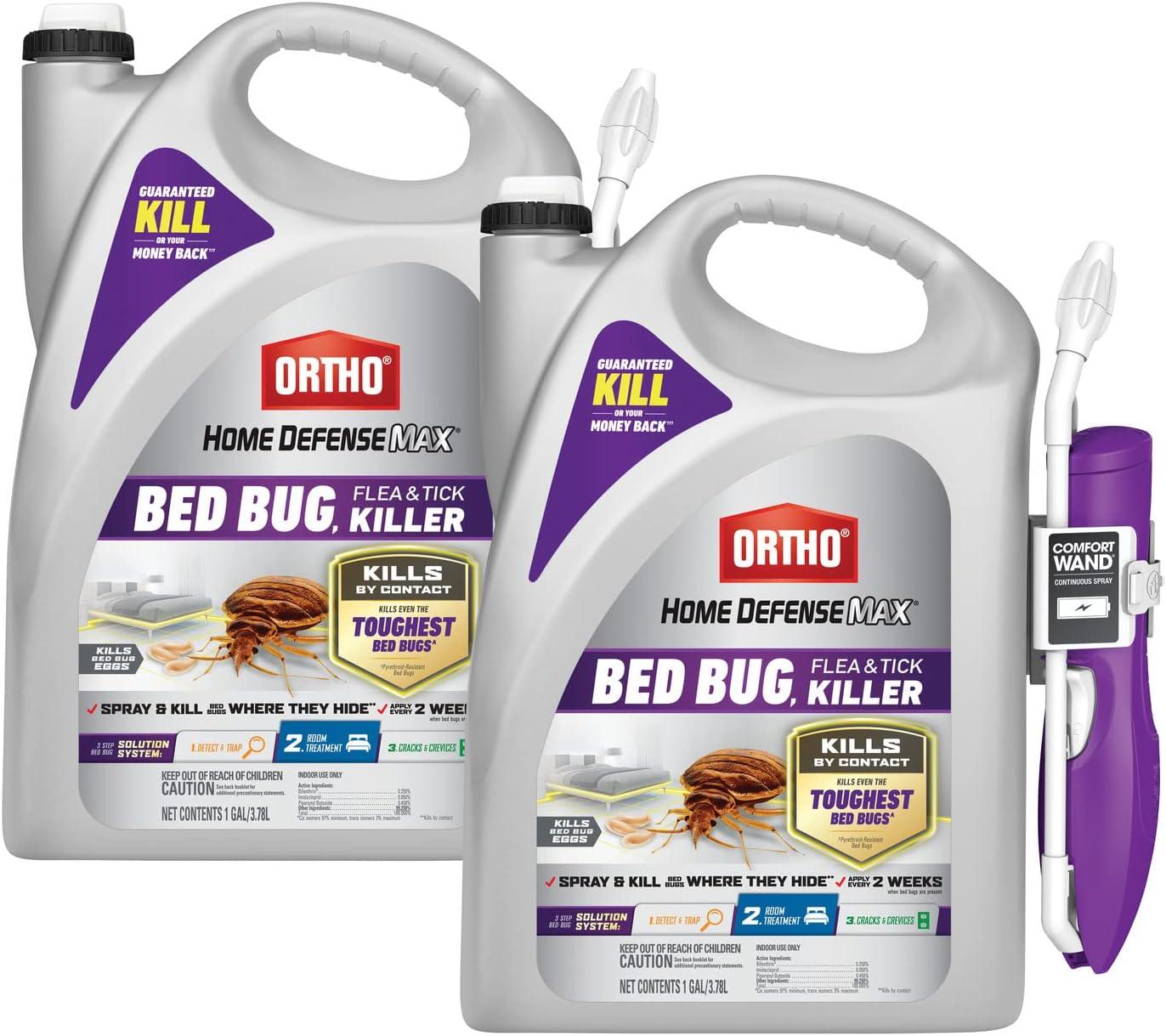 imageOrtho Home Defense Max Bed Bug Flea and Tick Killer with Comfort Wand Bed Bug Spray Kills Bed Bug Eggs Fleas and Ticks 1 gal2Pack