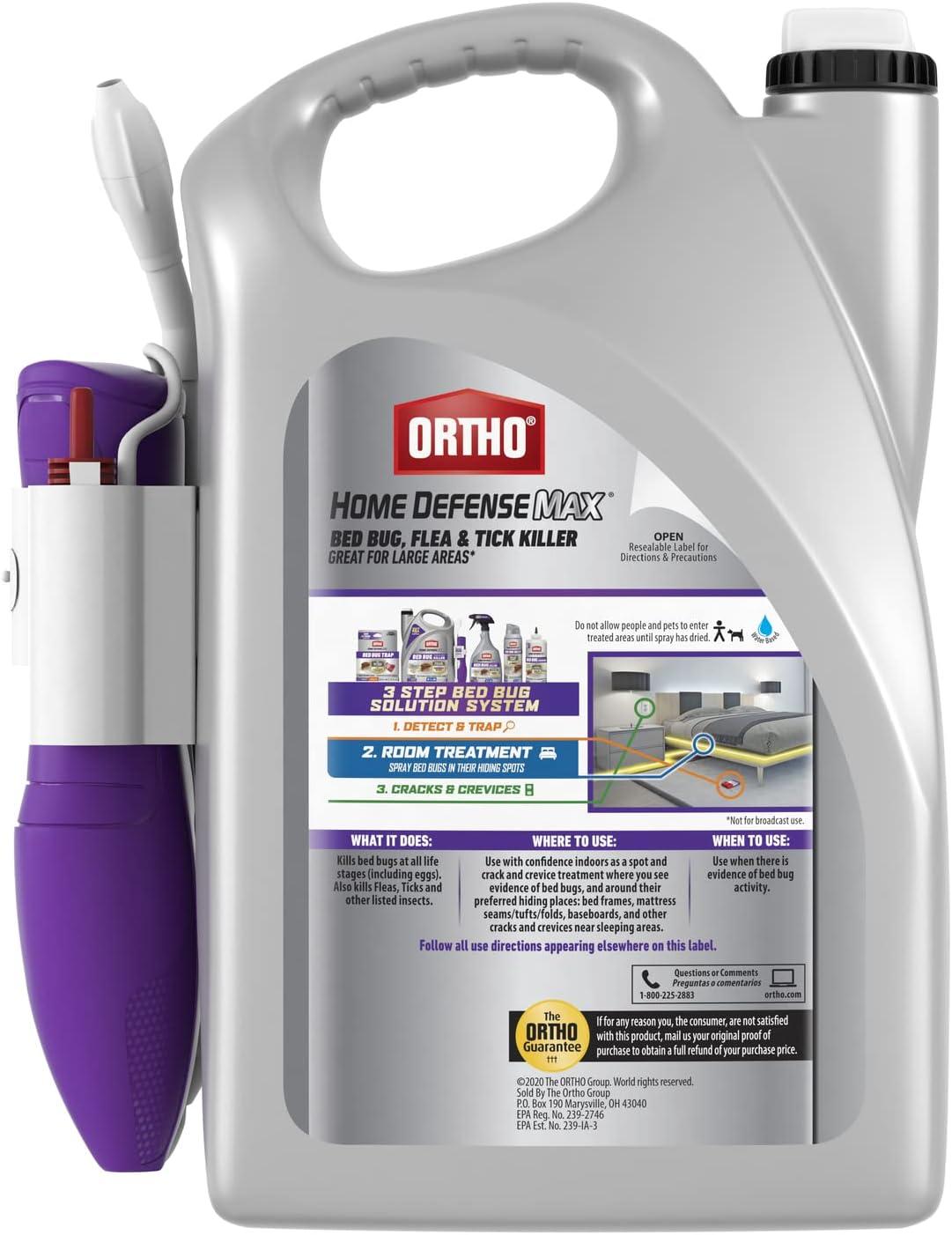 imageOrtho Home Defense Max Bed Bug Flea and Tick Killer with Comfort Wand Bed Bug Spray Kills Bed Bug Eggs Fleas and Ticks 1 gal2Pack