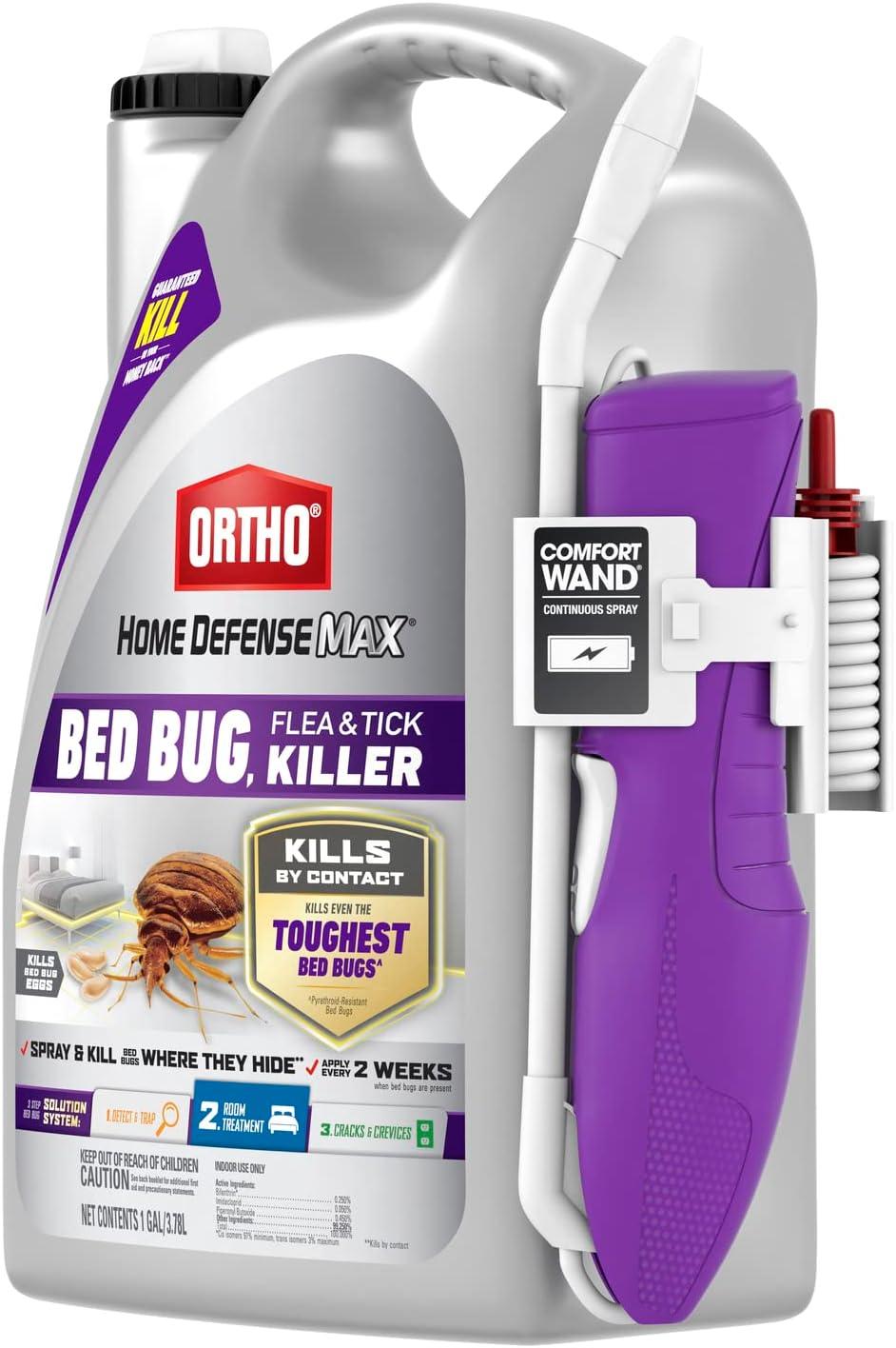 imageOrtho Home Defense Max Bed Bug Flea and Tick Killer with Comfort Wand Bed Bug Spray Kills Bed Bug Eggs Fleas and Ticks 1 gal2Pack