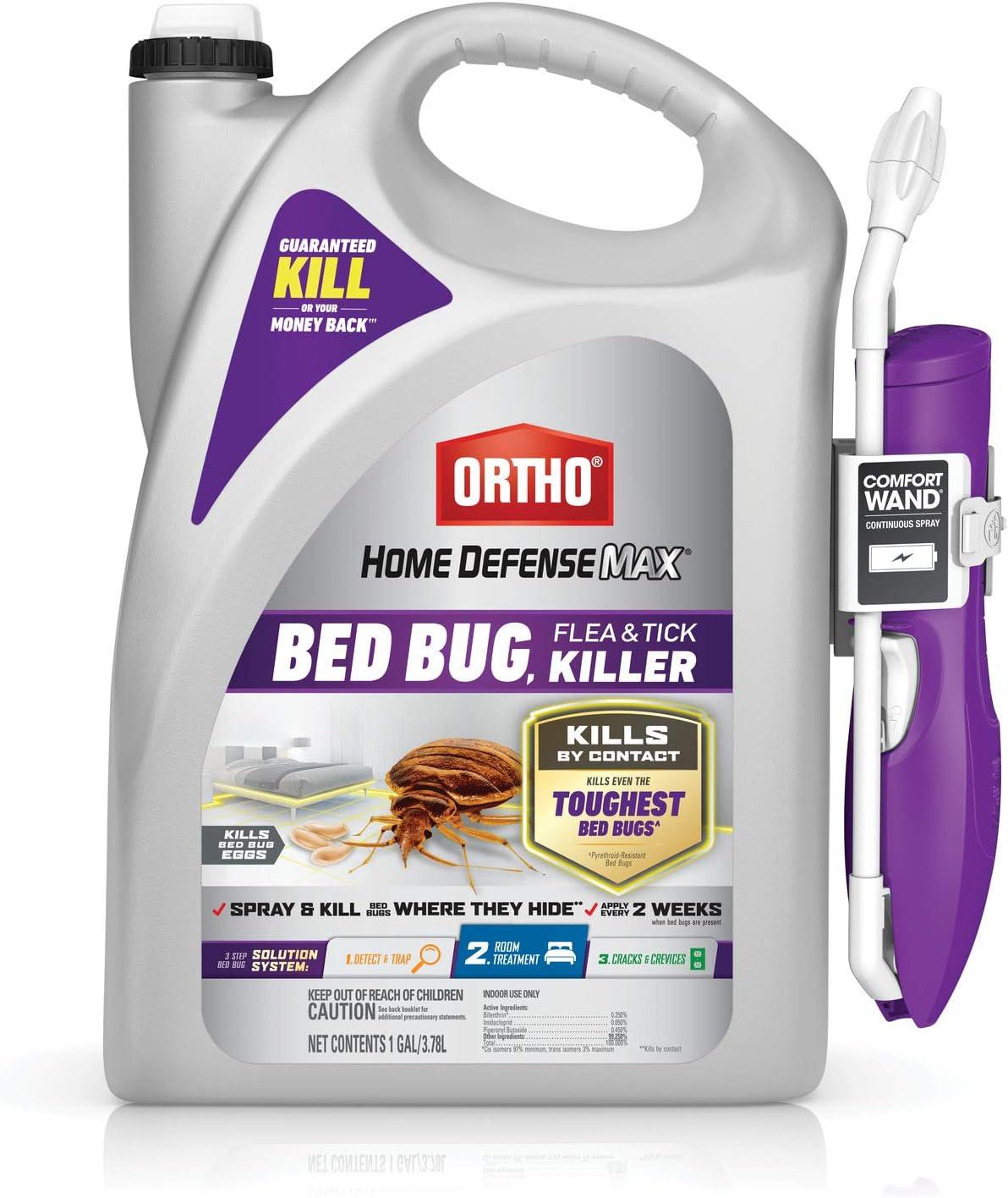 imageOrtho Home Defense Max Bed Bug Flea and Tick Killer with Comfort Wand Bed Bug Spray Kills Bed Bug Eggs Fleas and Ticks 1 gal2Pack