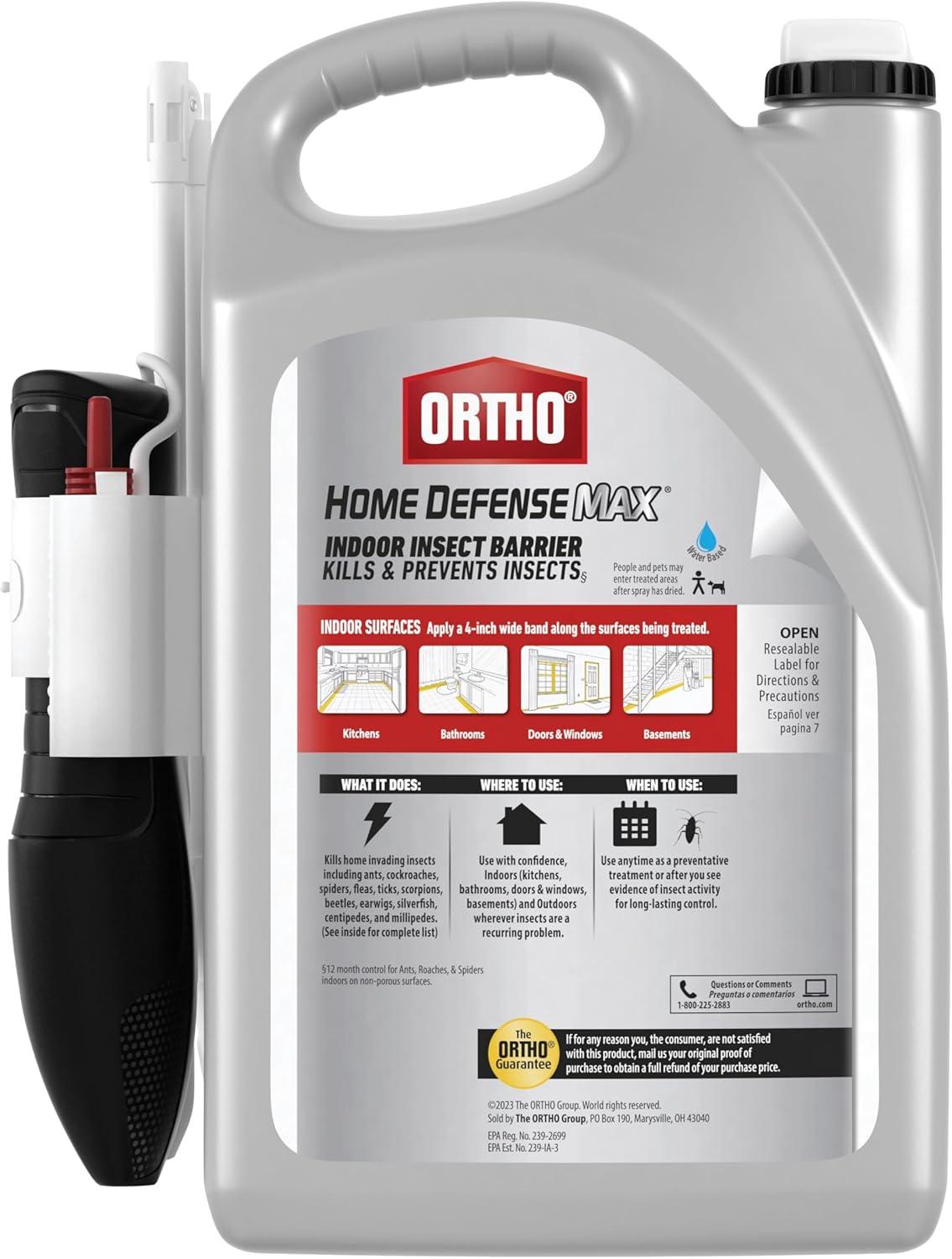 imageOrtho Home Defense Max Indoor Insect Barrier with Extended Reach Comfort Wand Kills Ants Roaches Spiders Fleas and Ticks 1 gal2Pack