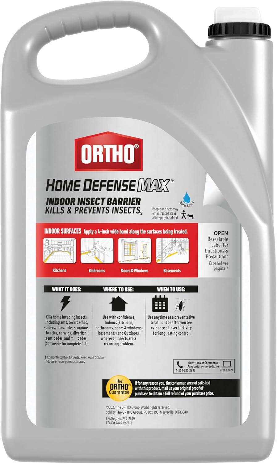 imageOrtho Home Defense Max Indoor Insect Barrier with Extended Reach Comfort Wand Kills Ants Roaches Spiders Fleas and Ticks 1 gal2Pack