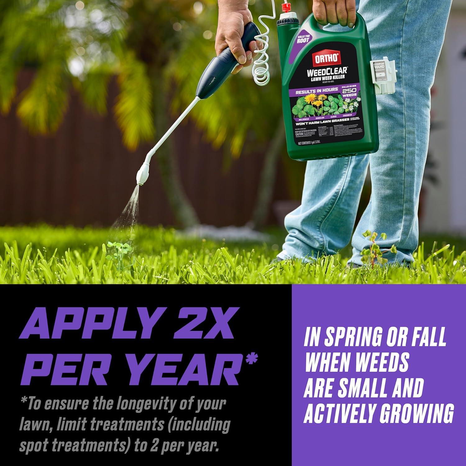 imageOrtho WeedClear Lawn Weed Killer Concentrate2 Kills Dandelion and Clover 32 fl OzComfort Wand