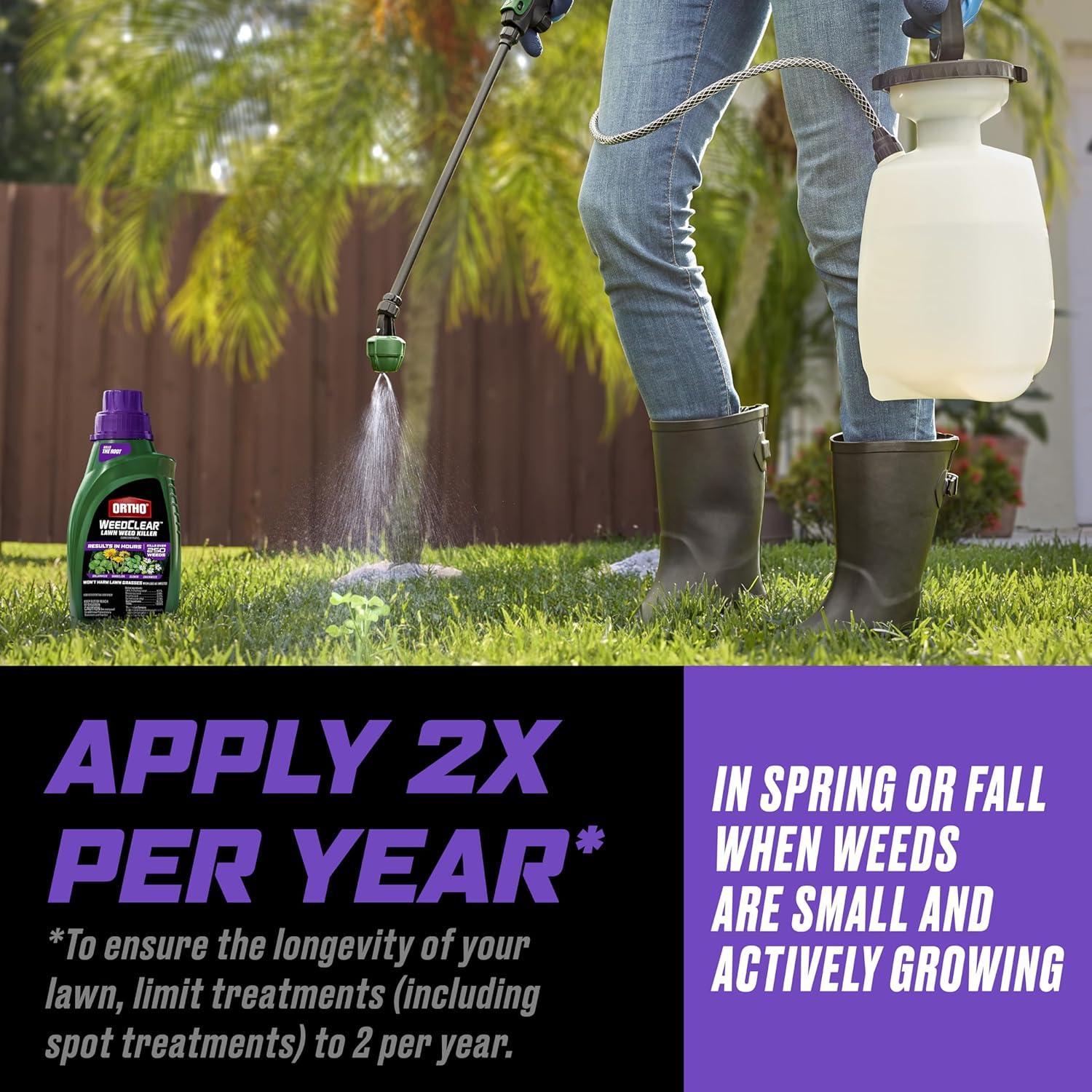 imageOrtho WeedClear Lawn Weed Killer Concentrate2 Kills Dandelion and Clover 32 fl OzConcentrate