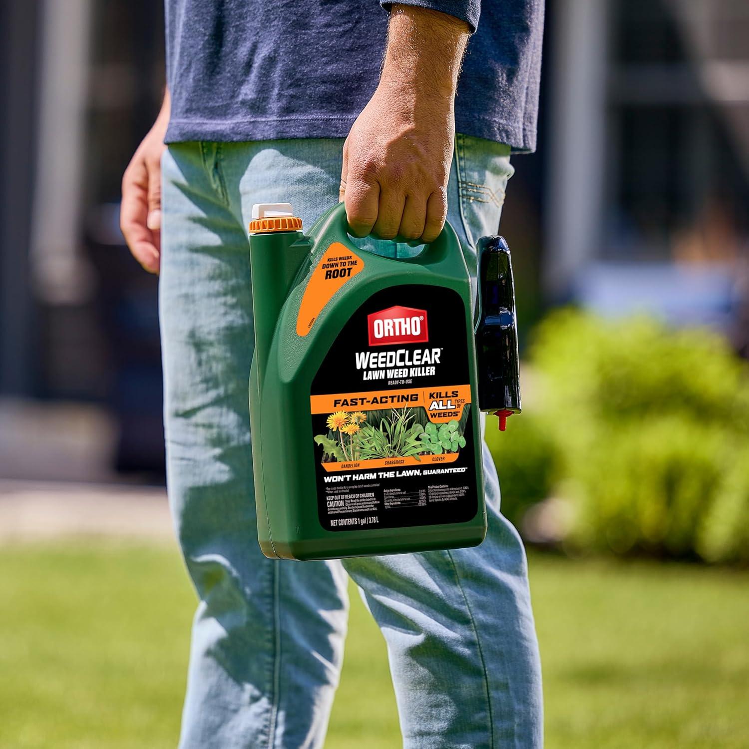 imageOrtho WeedClear Lawn Weed Killer ReadyToUse Refill Kills Crabgrass Dandelion and Clover 133 gal1 gal