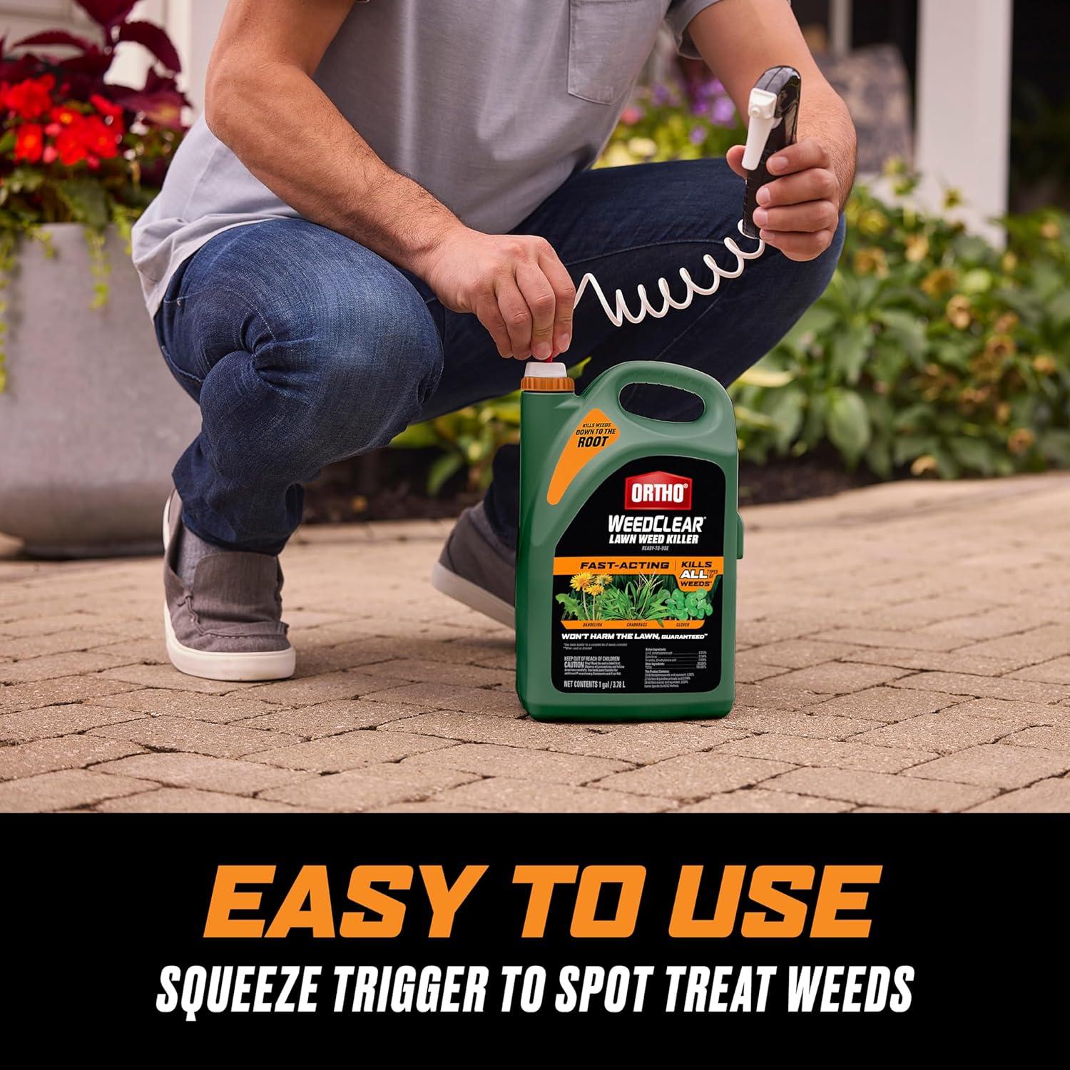 imageOrtho WeedClear Lawn Weed Killer ReadyToUse Refill Kills Crabgrass Dandelion and Clover 133 gal1 gal