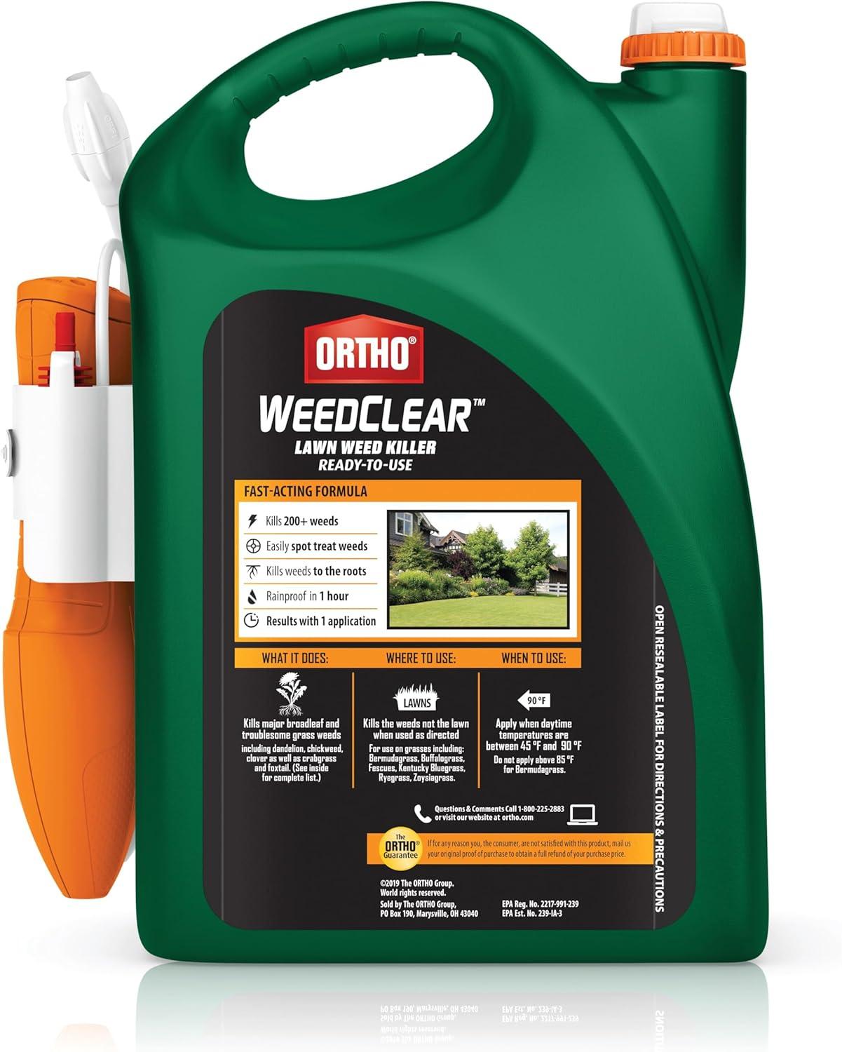 imageOrtho WeedClear Lawn Weed Killer ReadyToUse Refill Kills Crabgrass Dandelion and Clover 133 gal1Pack