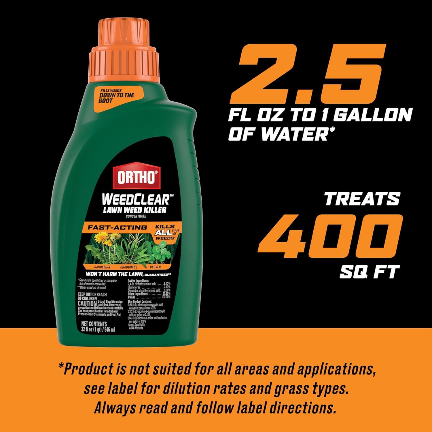 imageOrtho WeedClear Lawn Weed Killer ReadyToUse Refill Kills Crabgrass Dandelion and Clover 133 gal1Pack