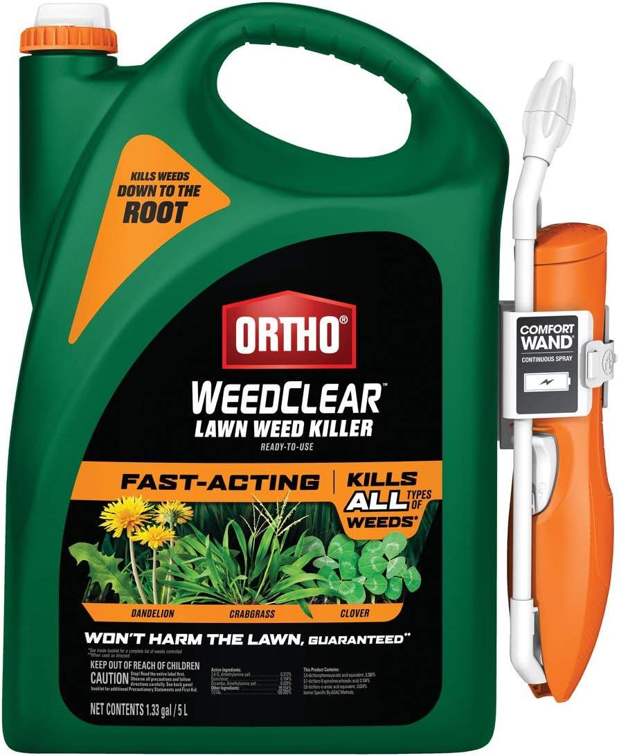 imageOrtho WeedClear Lawn Weed Killer ReadyToUse Refill Kills Crabgrass Dandelion and Clover 133 gal1Pack