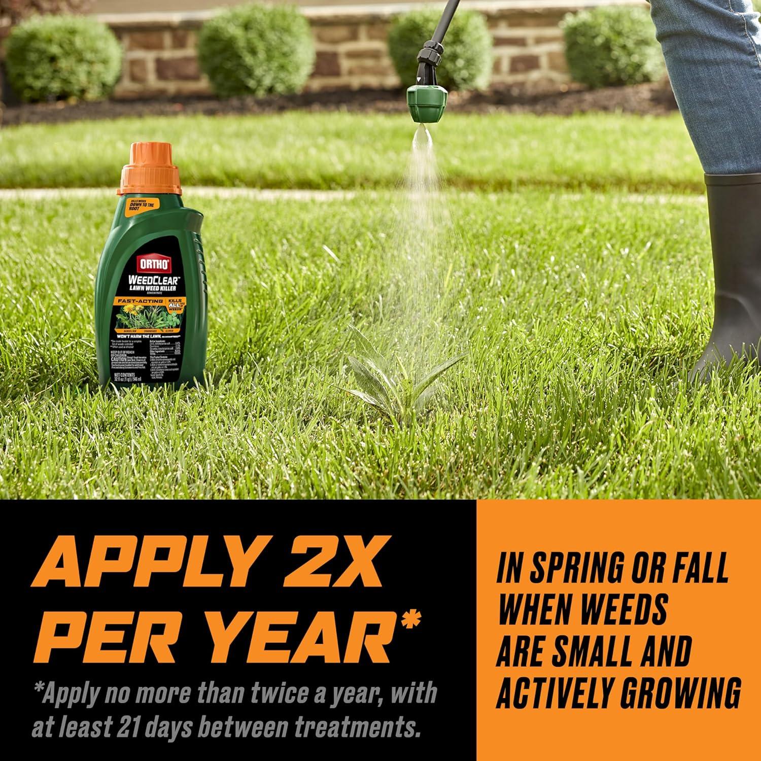 imageOrtho WeedClear Lawn Weed Killer ReadyToUse Refill Kills Crabgrass Dandelion and Clover 133 gal1Pack