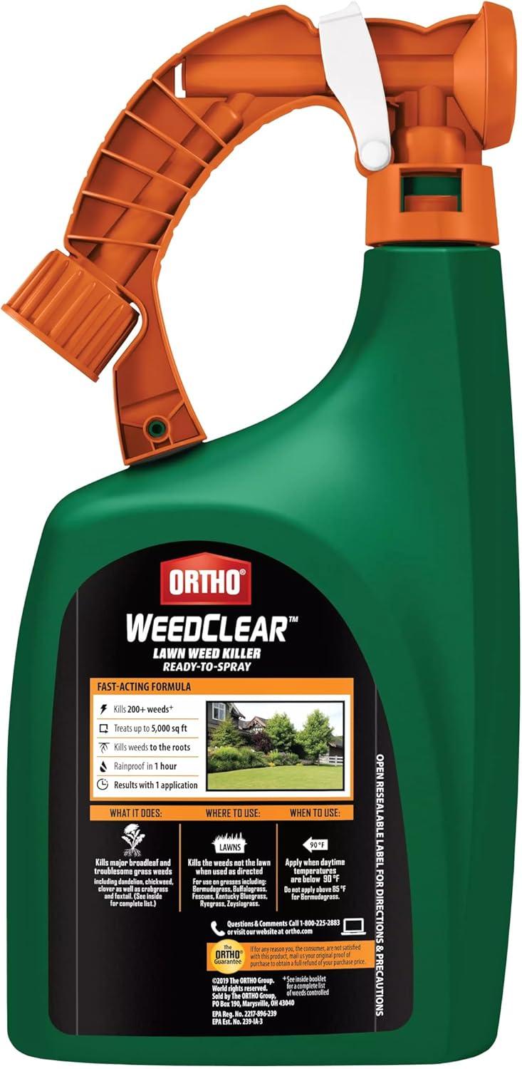 imageOrtho WeedClear Lawn Weed Killer ReadyToUse Refill Kills Crabgrass Dandelion and Clover 133 gal1Pack