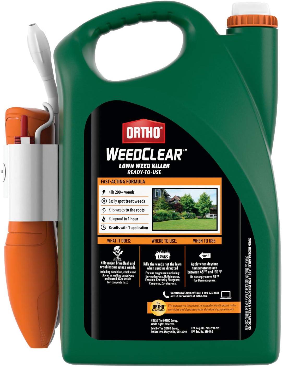 imageOrtho WeedClear Lawn Weed Killer ReadyToUse Refill Kills Crabgrass Dandelion and Clover 133 gal1Pack