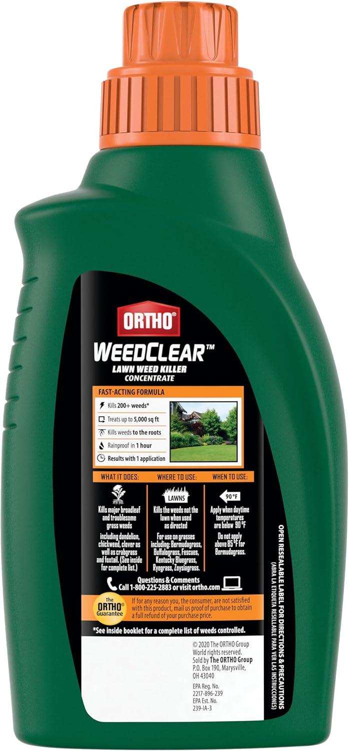 imageOrtho WeedClear Lawn Weed Killer ReadyToUse Refill Kills Crabgrass Dandelion and Clover 133 gal32 Fl Oz Pack of 2