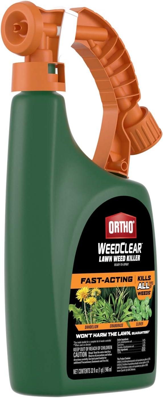 imageOrtho WeedClear Lawn Weed Killer ReadyToUse Refill Kills Crabgrass Dandelion and Clover 133 gal32 Fl Oz Pack of 2