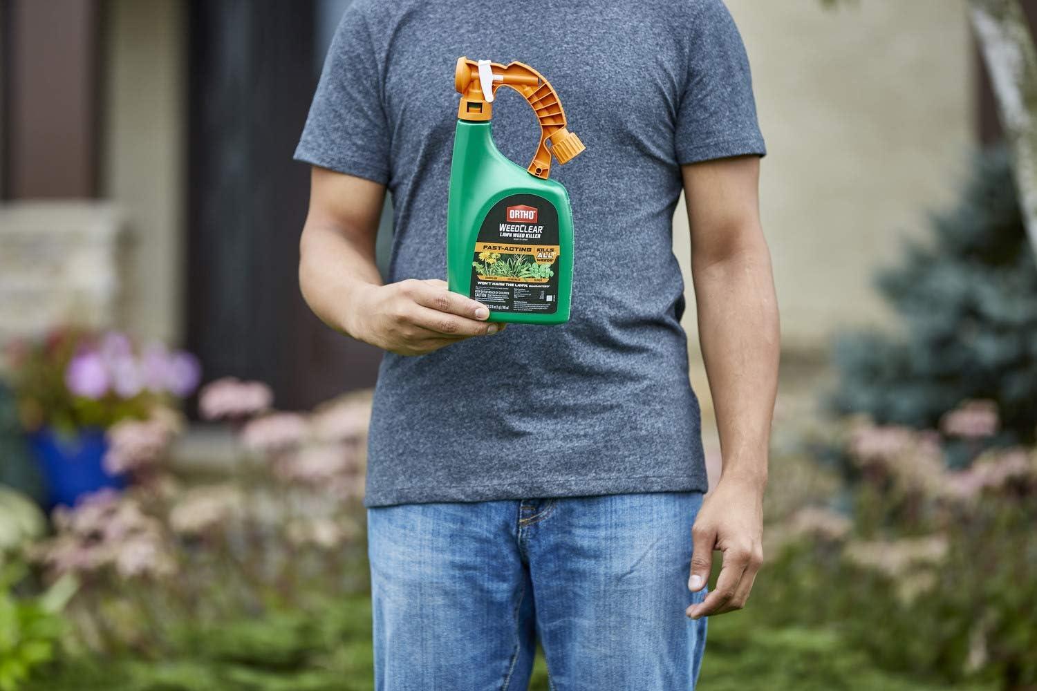 imageOrtho WeedClear Lawn Weed Killer ReadyToUse Refill Kills Crabgrass Dandelion and Clover 133 gal32 Fl Oz Pack of 2