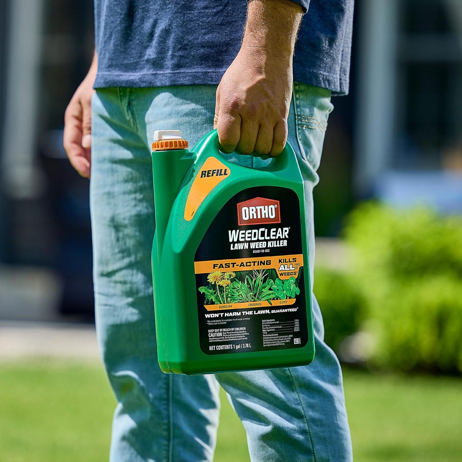imageOrtho WeedClear Lawn Weed Killer ReadytoUse Refill Kills Crabgrass Dandelion and Clover 1 gal
