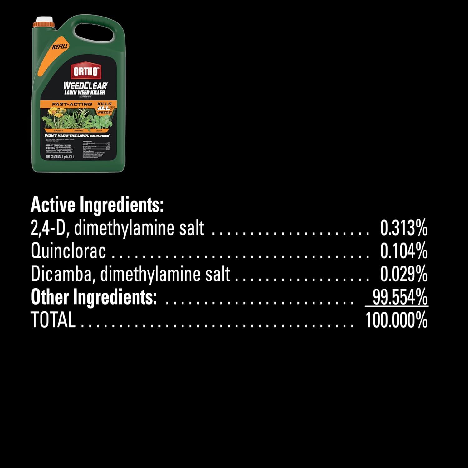 imageOrtho WeedClear Lawn Weed Killer ReadytoUse Refill Kills Crabgrass Dandelion and Clover 1 gal