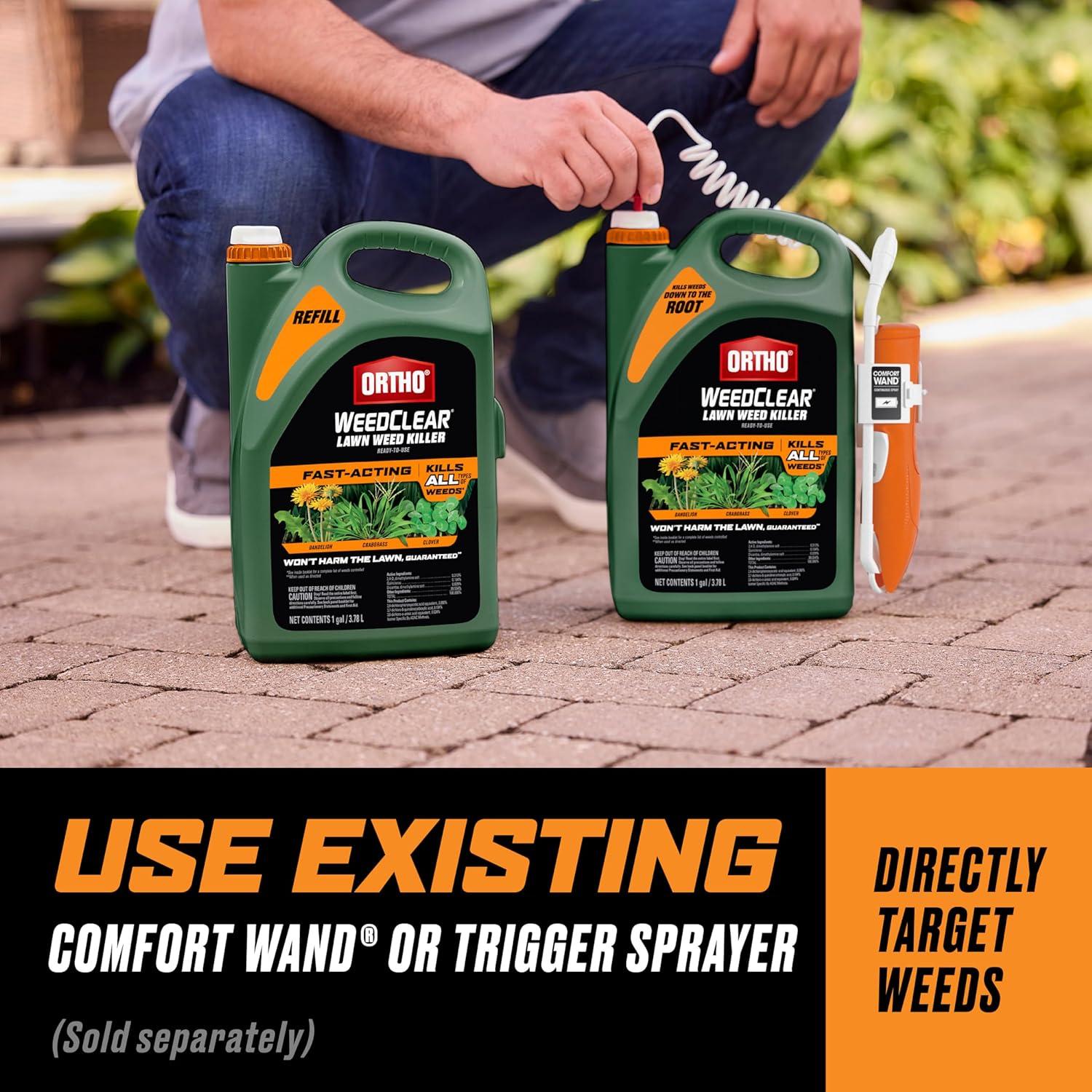 imageOrtho WeedClear Lawn Weed Killer ReadytoUse Refill Kills Crabgrass Dandelion and Clover 1 gal