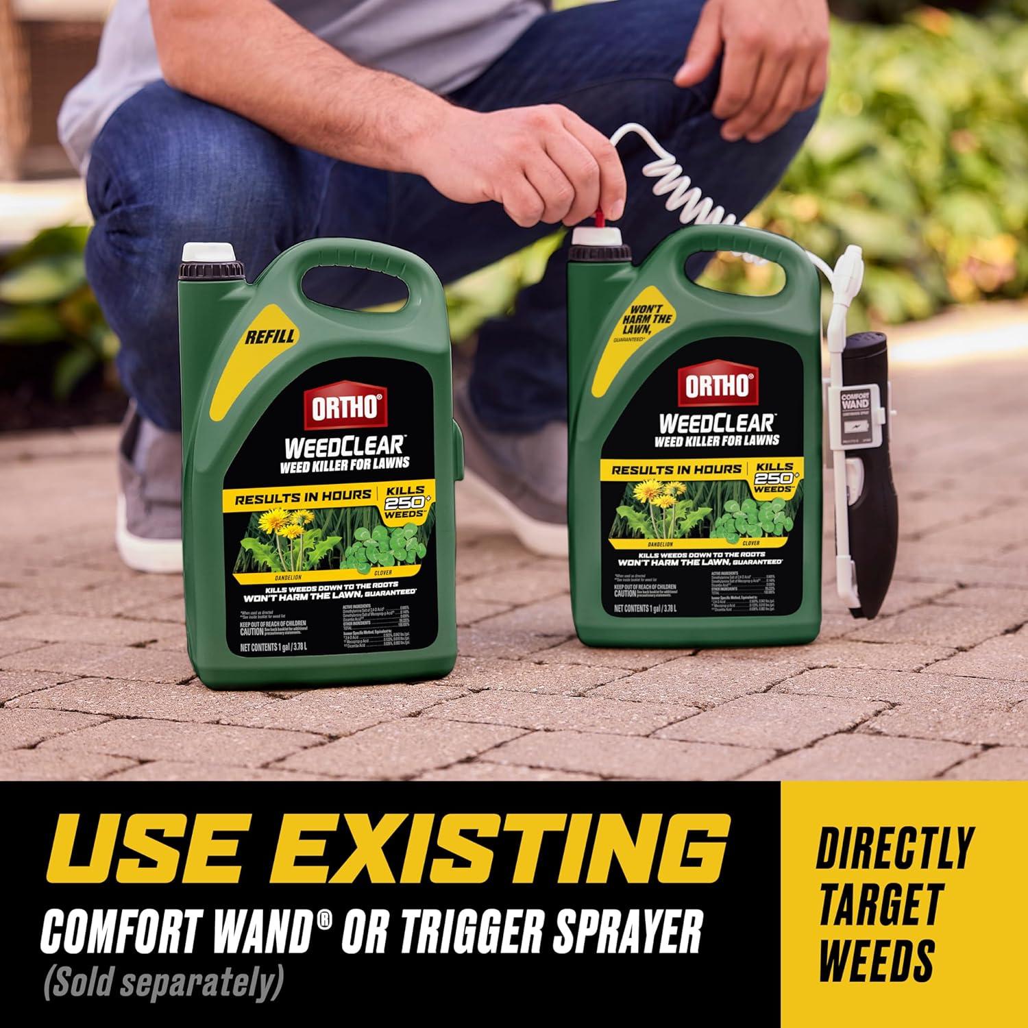 imageOrtho WeedClear Weed Killer for Lawns with Comfort Wand Kills More than 250 Weeds including Dandelion and Clover 1 gal1 gal